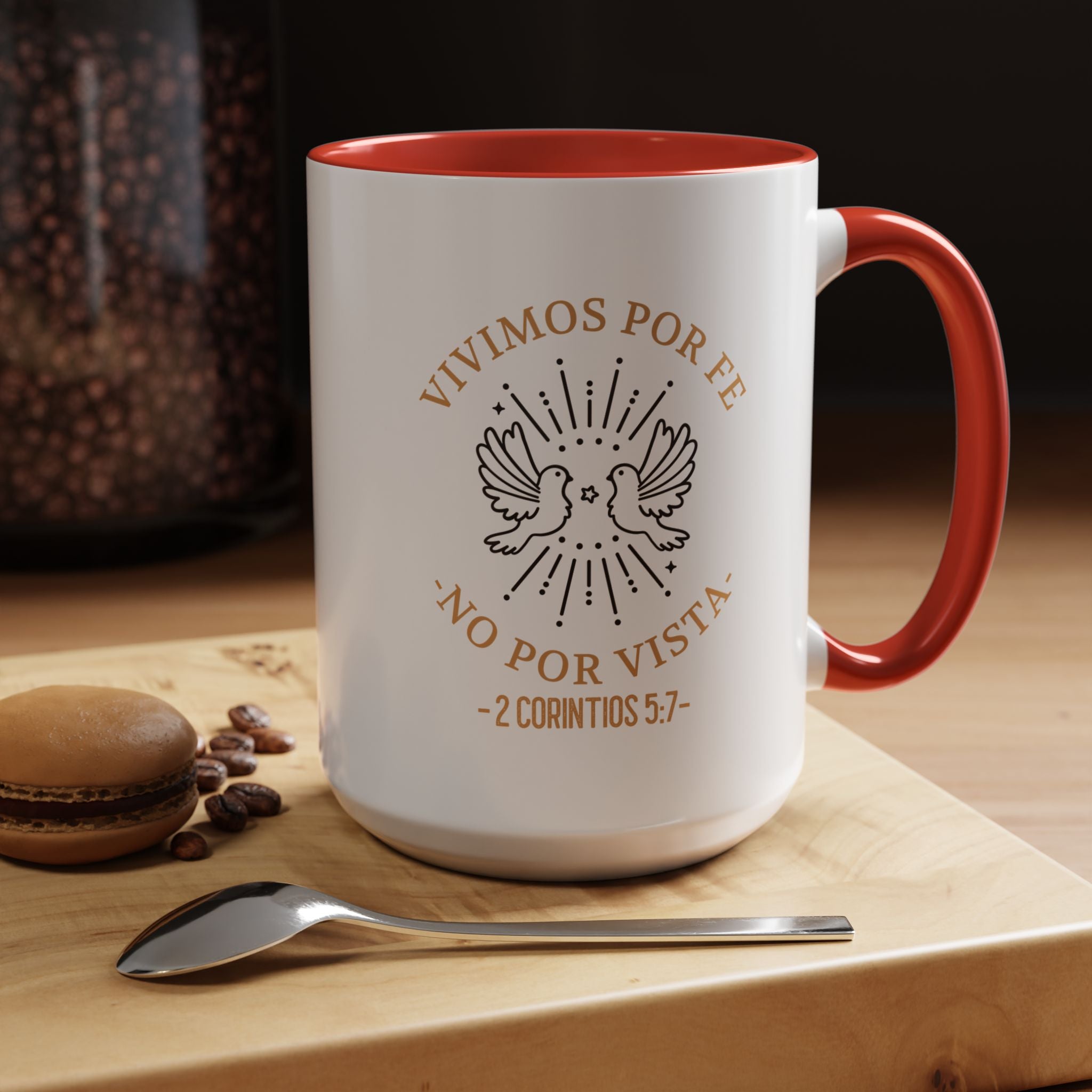 Coffee Mug Cristianos -  "Vivimos por Fe no por Vista" Taza de Cafe Fe Religiosa 11oz/15oz