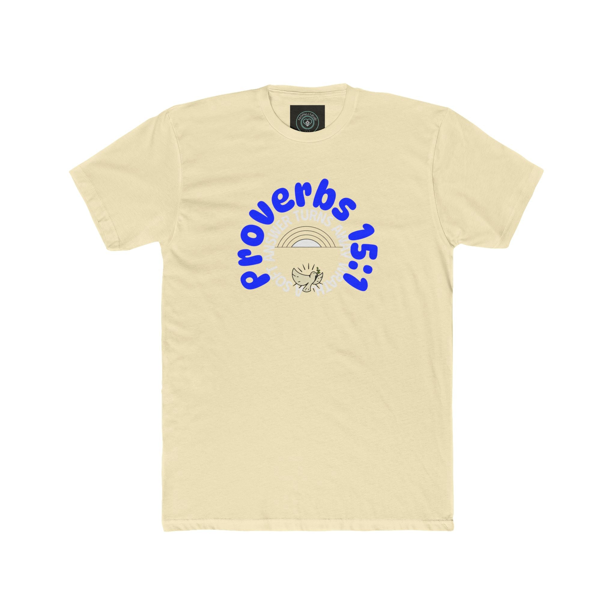 Inspirational Christian Quote Crew Tee, Proverbs 15:1 Motivational unisex T-Shirt, blue colors - Gift for Friends, Casual Wear, Bible Verse Tee, Everyday Comfort
