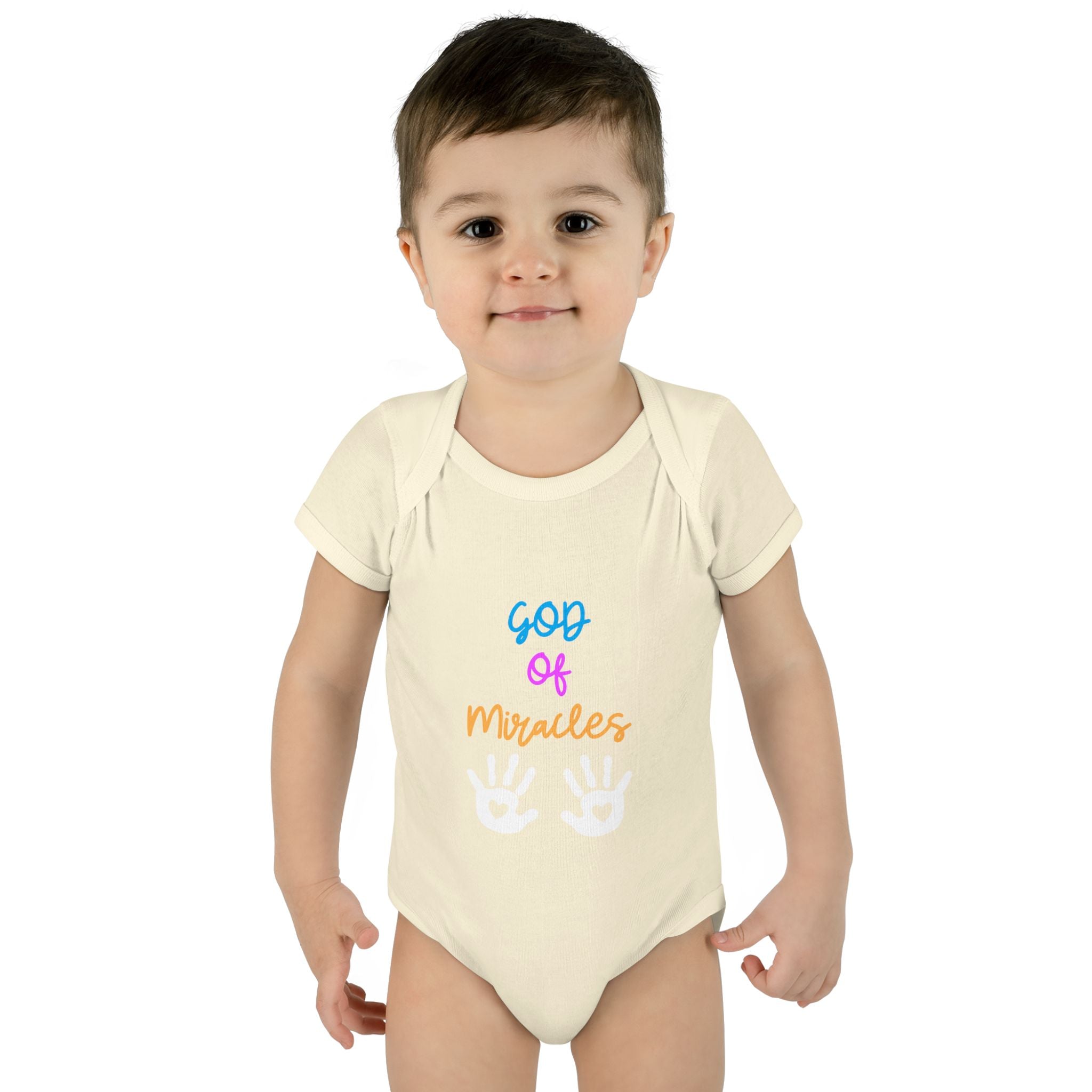 God of Miracles Infant Bodysuit, Cute Baby Outfit, Baby Shower Gift Girl or boy, Newborn Clothes, Christian Baby Apparel