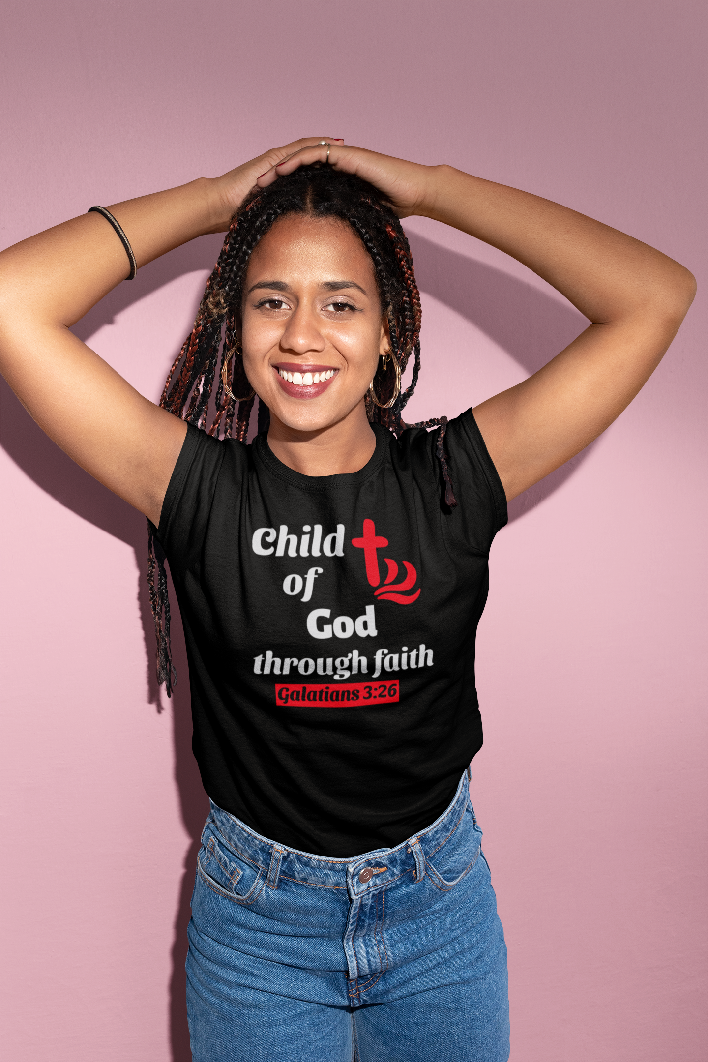 Child of God Inspirational Women's Tee, Casual Faith Shirt, Everyday Affirmation Top, Child of God cross Graphic Tee, Gift for Her