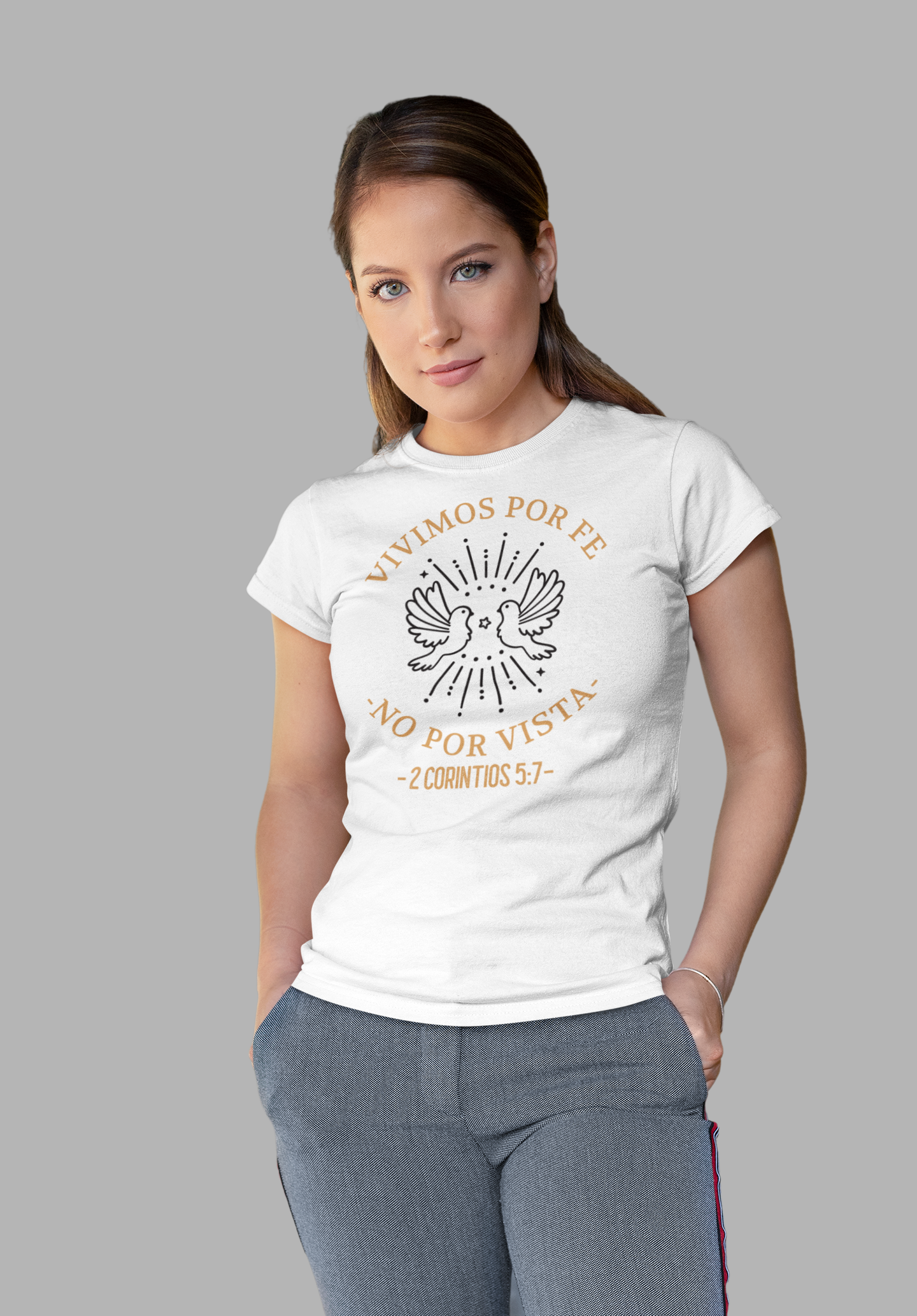 Spanish Faith Tee - Vivimos por Fe, not por Vista - Unisex Cotton Crew