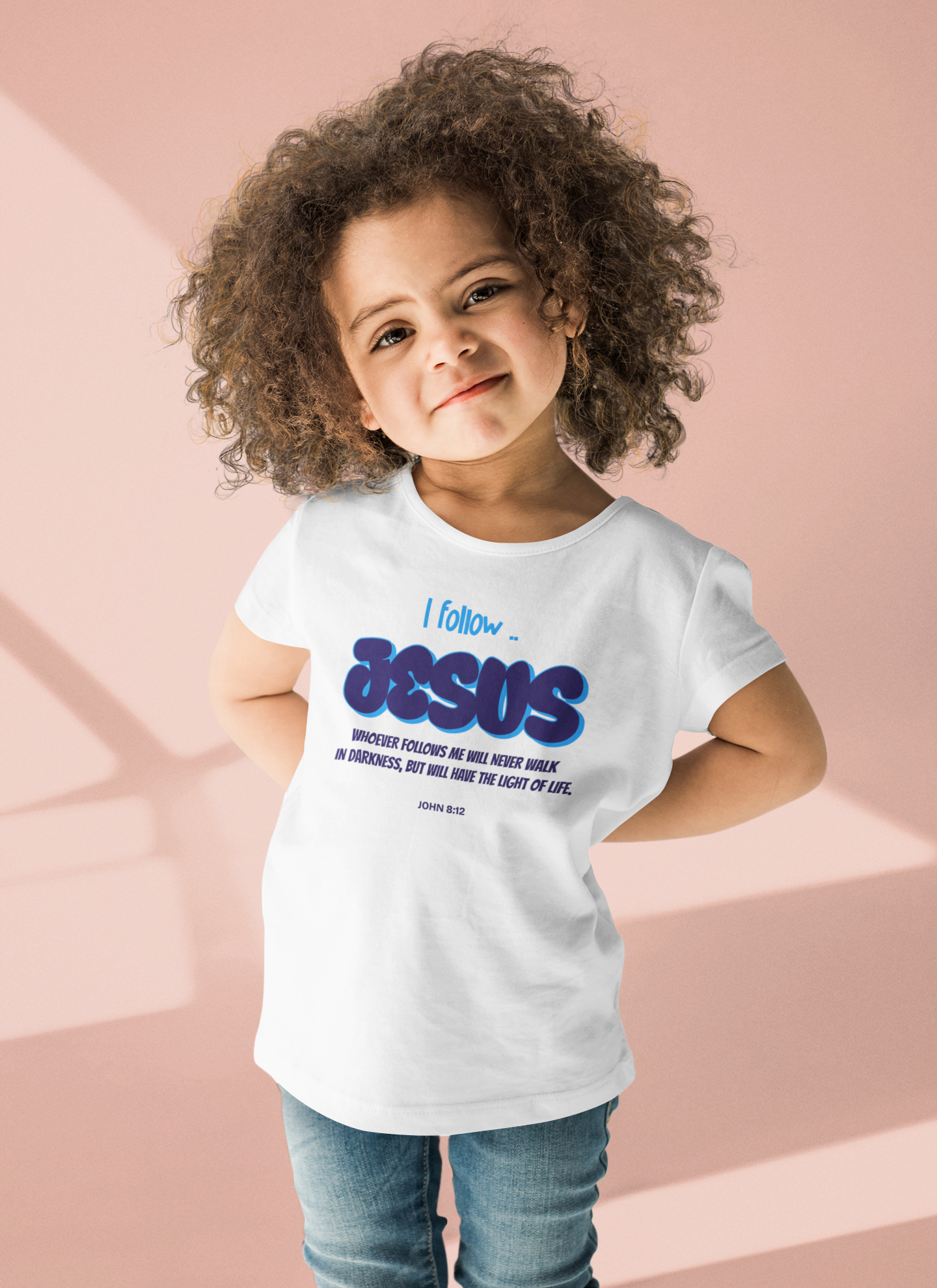 Toddler T-shirt - I Follow JESUS - Religious Christian Faith Tee for kids