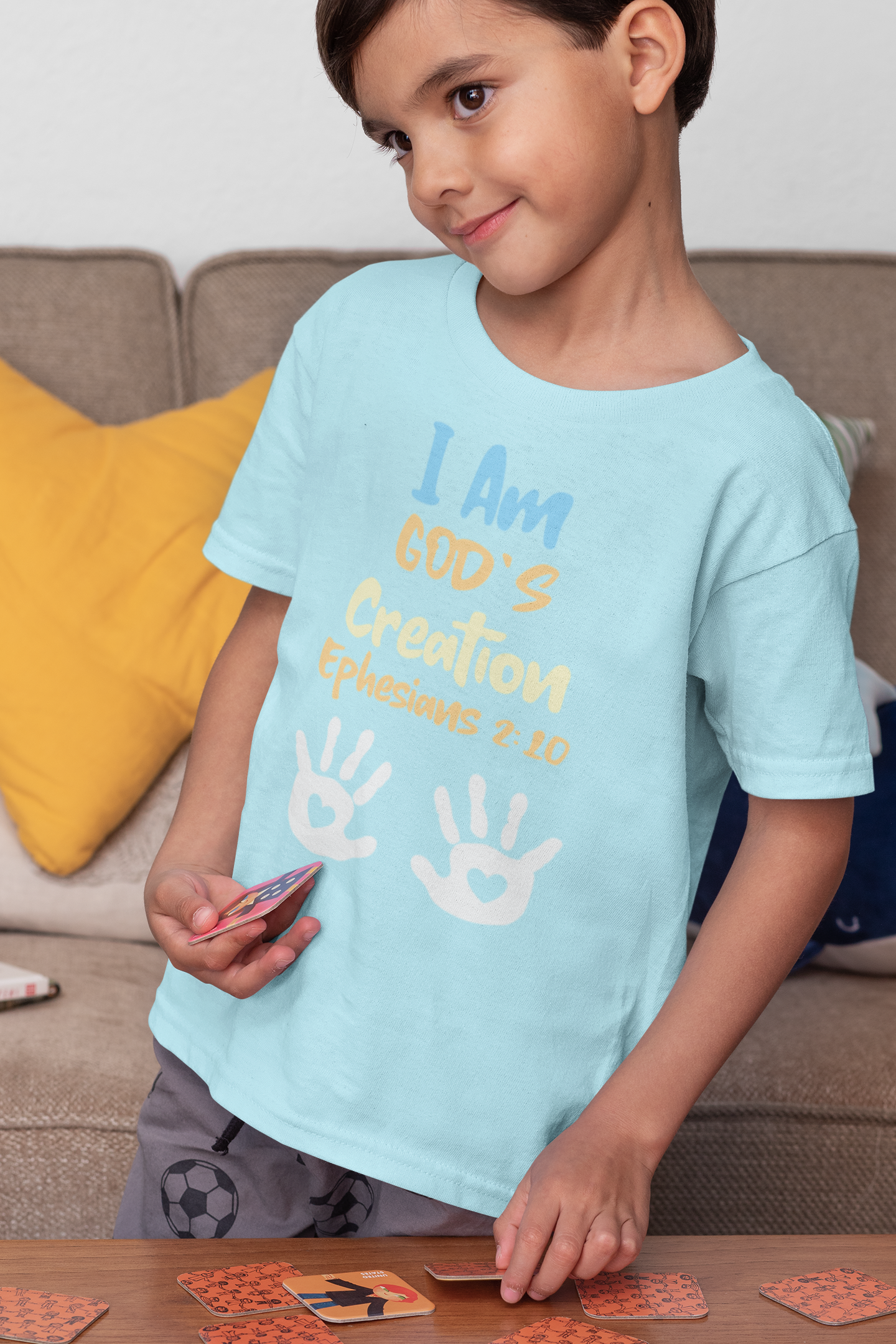 Toddler T-shirt - I am creation of God - Inspired on Bible Verse Ephesians 2:10 - Christian Faith Tee for kids