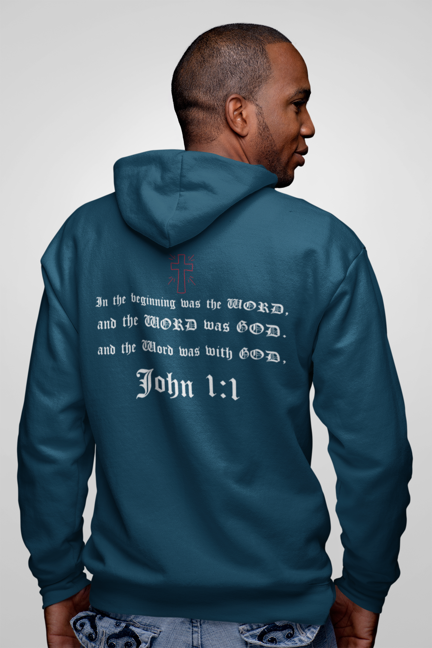John 1:1 Full Zip Hoodie - "The Word" refers to Jesus Christ - GReat for Church, Youth, Small Group, Couples
