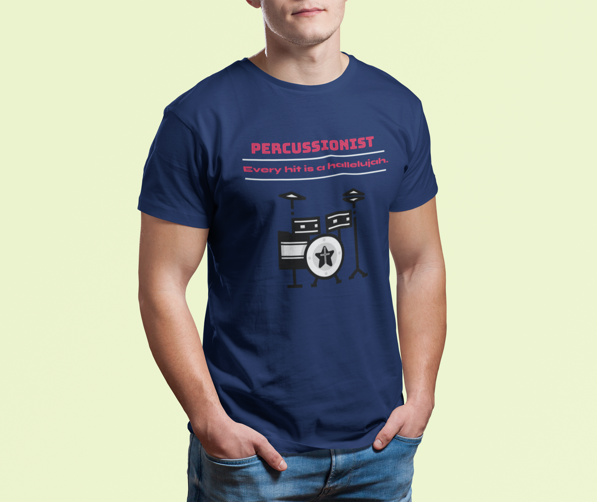 Drummer T-Shirt - Every Hit is a Hallelujah - Unisex Crew Tee - Birthday gift, Church, Worship