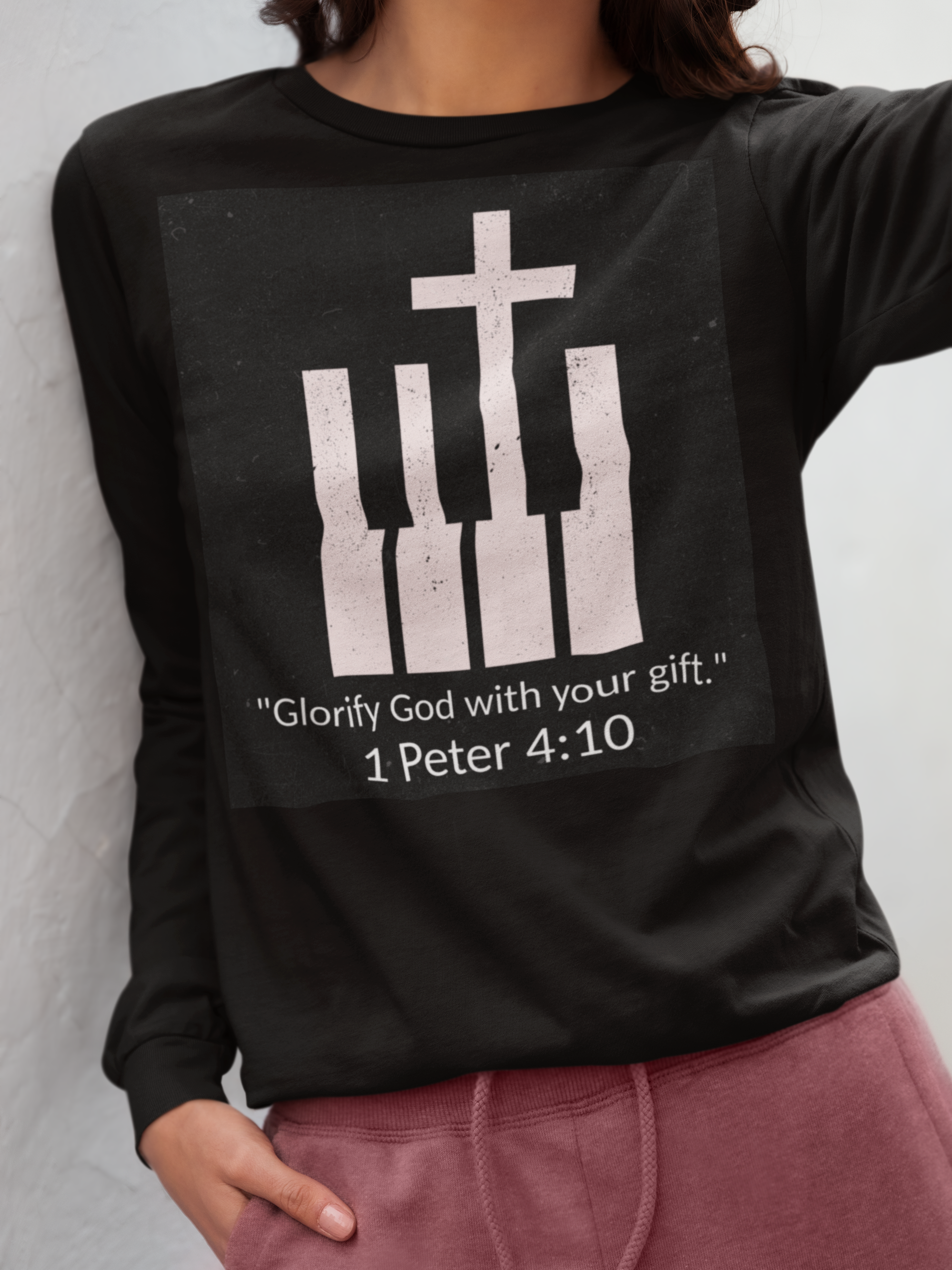 Long Sleeve Unisex Tshirt - Glorify God with Your Gift, Christian Apparel, Biblical Quote Shirt, Gift for Believers, Worship Wear