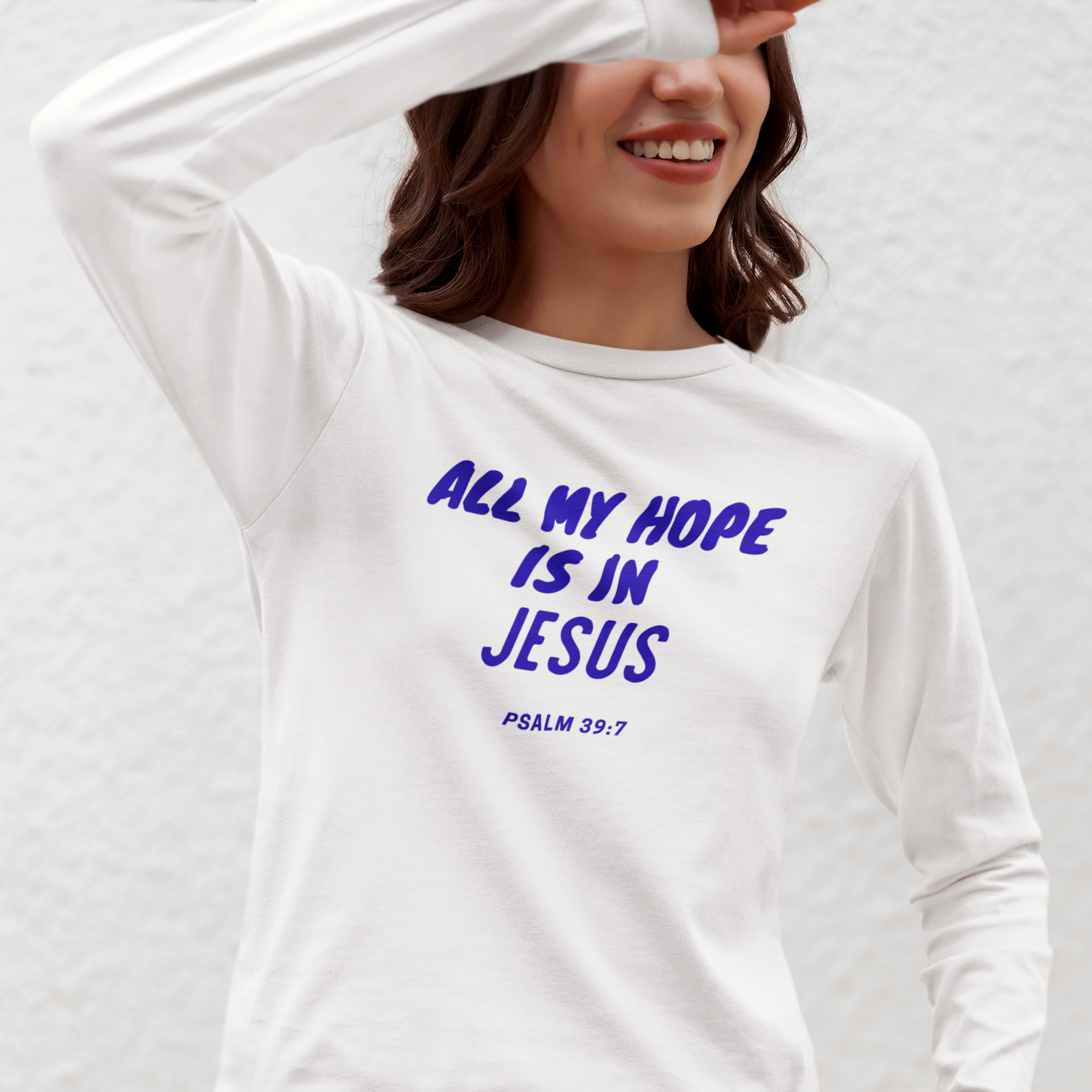 All My Hope in Jesus- UNISEX Christian Long Sleeve T-Shirt | Faith-Based Religious Apparel - Faithfully Hecho