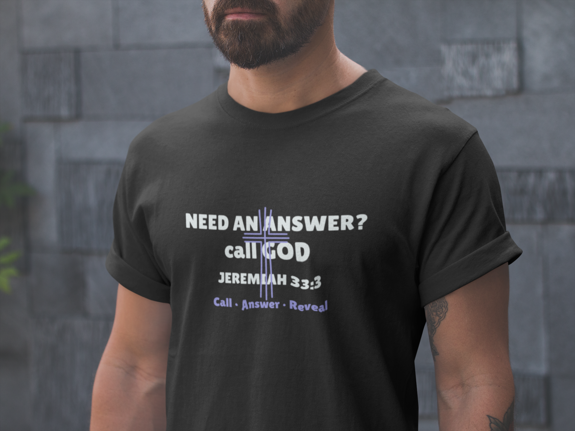 Bible Verse Unisex T-shirt - Jeremiah 33:3- Call, Answer, Reveals - Unisex