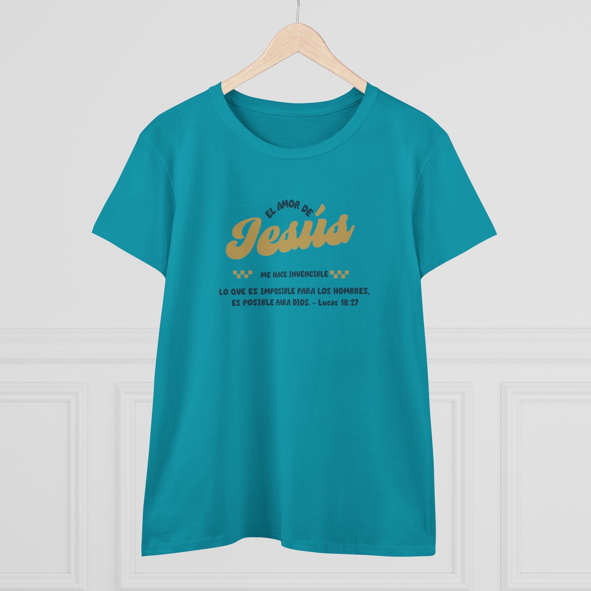 El Amor de Jesus Español Jesus Women's Tee, Casual Faith Shirt, Everyday Affirmation Top, Godly Girl Mujer de Dios graphic Tee, Gift for Her