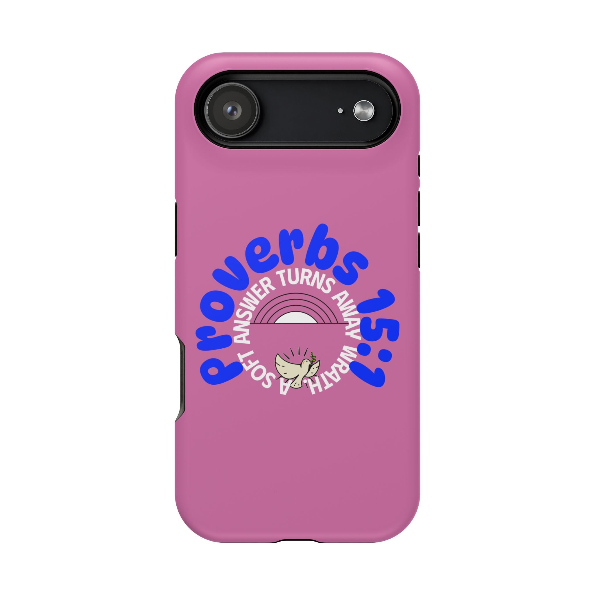 Christian iPhone Case – Proverbs 15:1 “A Soft Answer Turns Away Wrath” Bible Verse | Christian Gift for Women & Men | Protective Spiritual iPhone Case