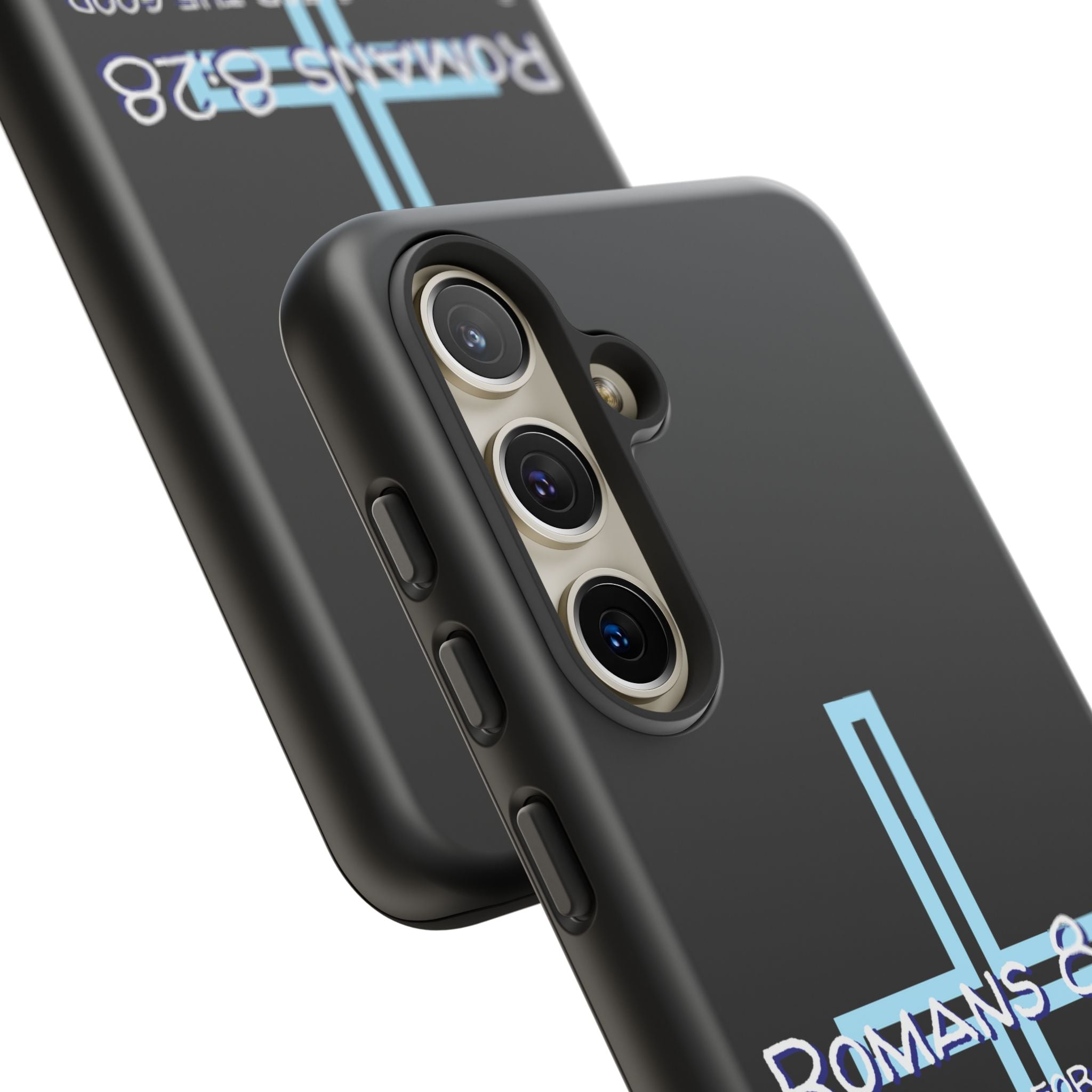 Christian Phone Case for Samsung Series, Tough Phone Case, Romans 8:28 Inspirational Gift, Faith-Based Phone Cover, Religious Style, Durable Cell Case