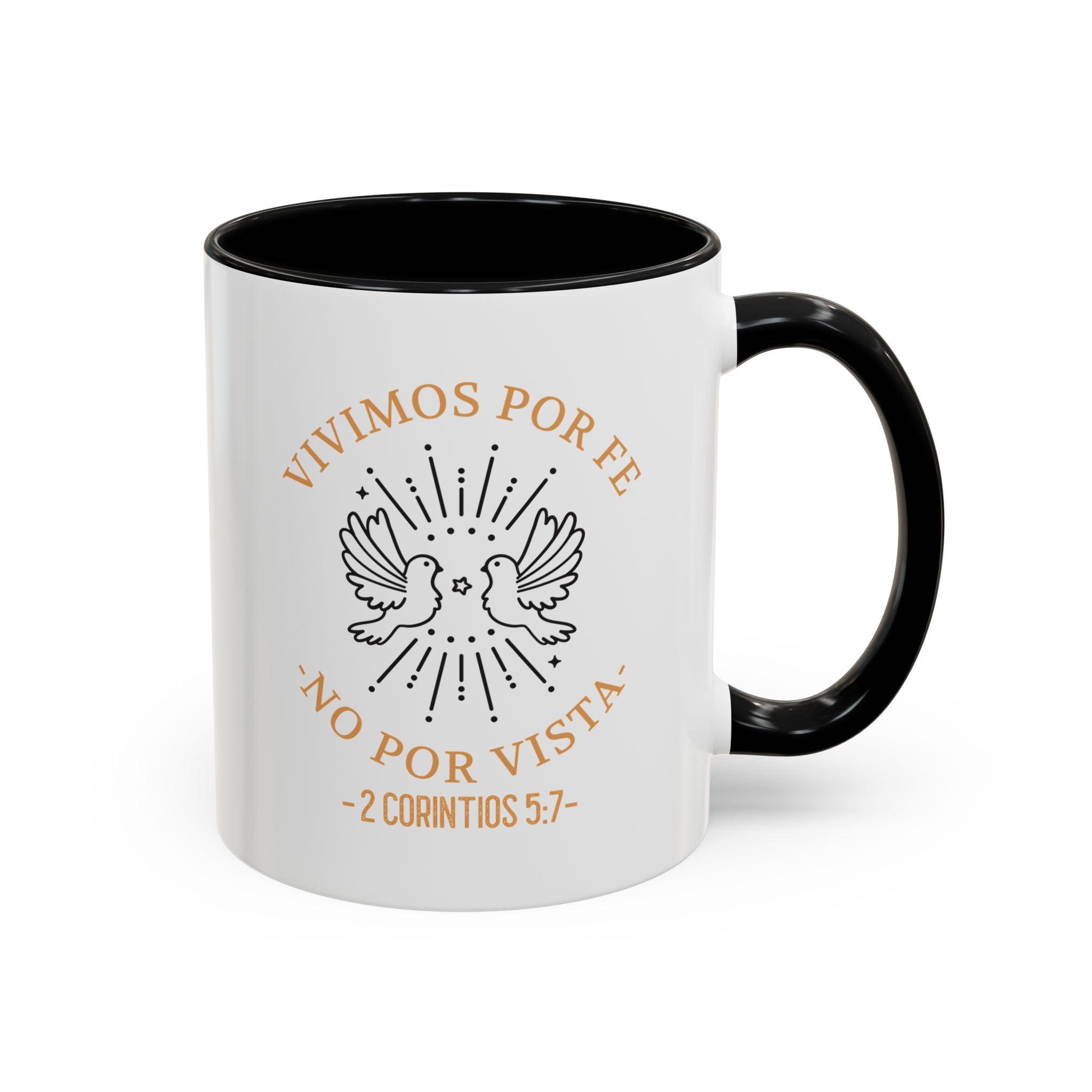 Coffee Mug Cristianos -  "Vivimos por Fe no por Vista" Taza de Cafe Fe Religiosa 11oz/15oz