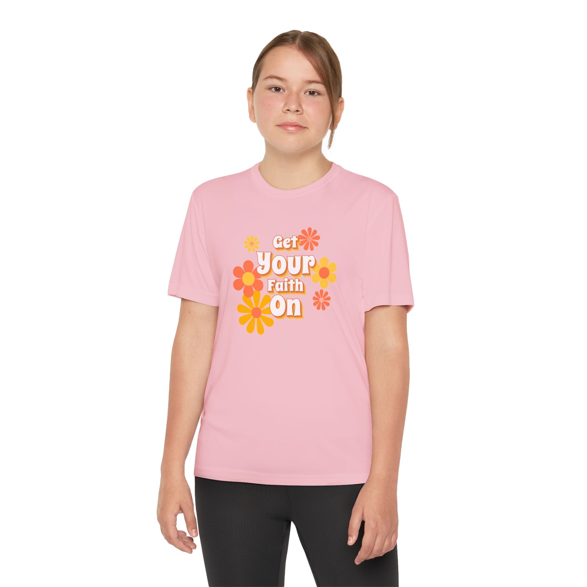 Get you Faith On - Youth Girl Competitor Tee, Inspirational Youth Family T-Shirt, Motivational Sports Tee,  Gift for Young Girls, Encouragement Top