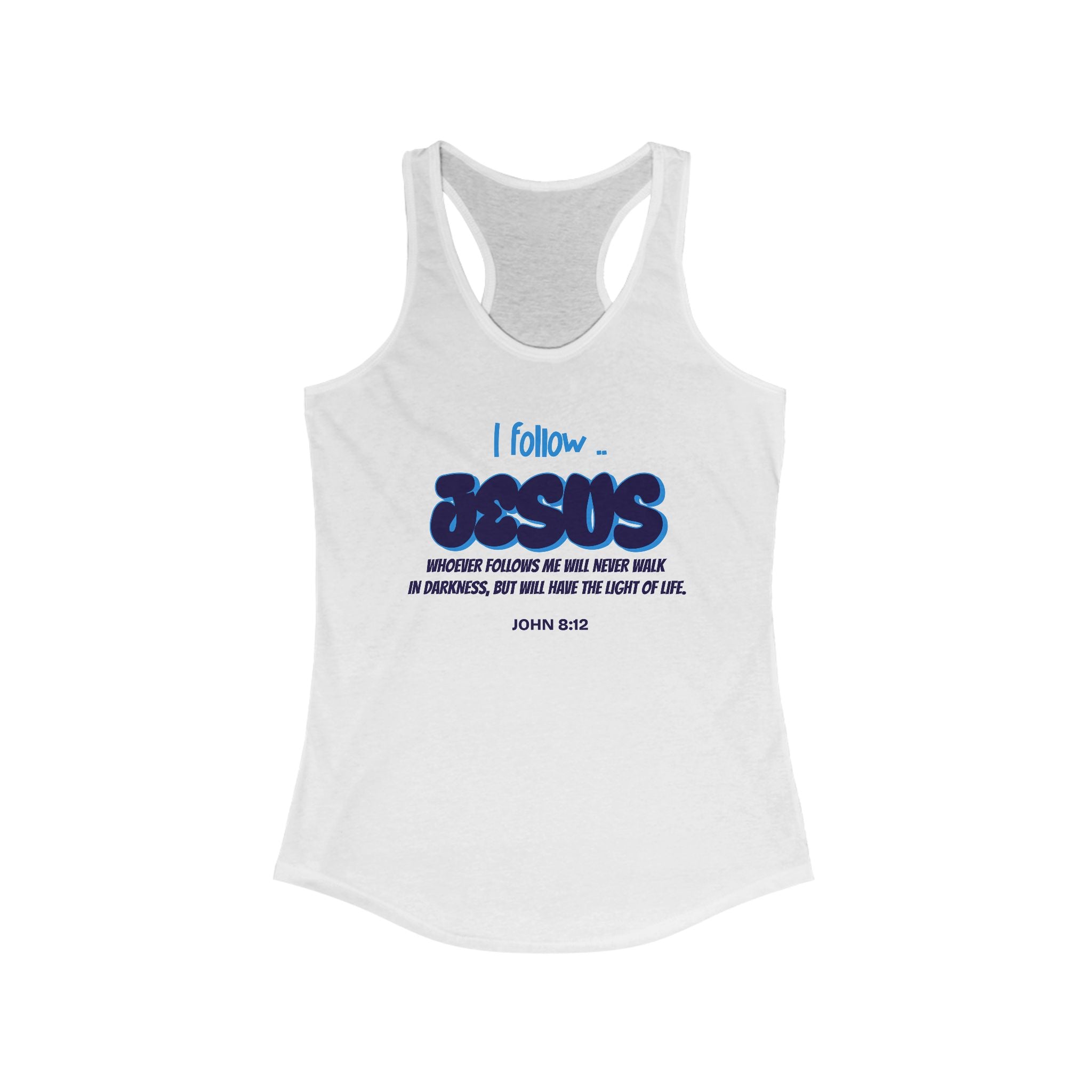 Workout Tank Top | Christian Gym Wear | I Follow JESUS | Fitness Apparel | Women's Racerback