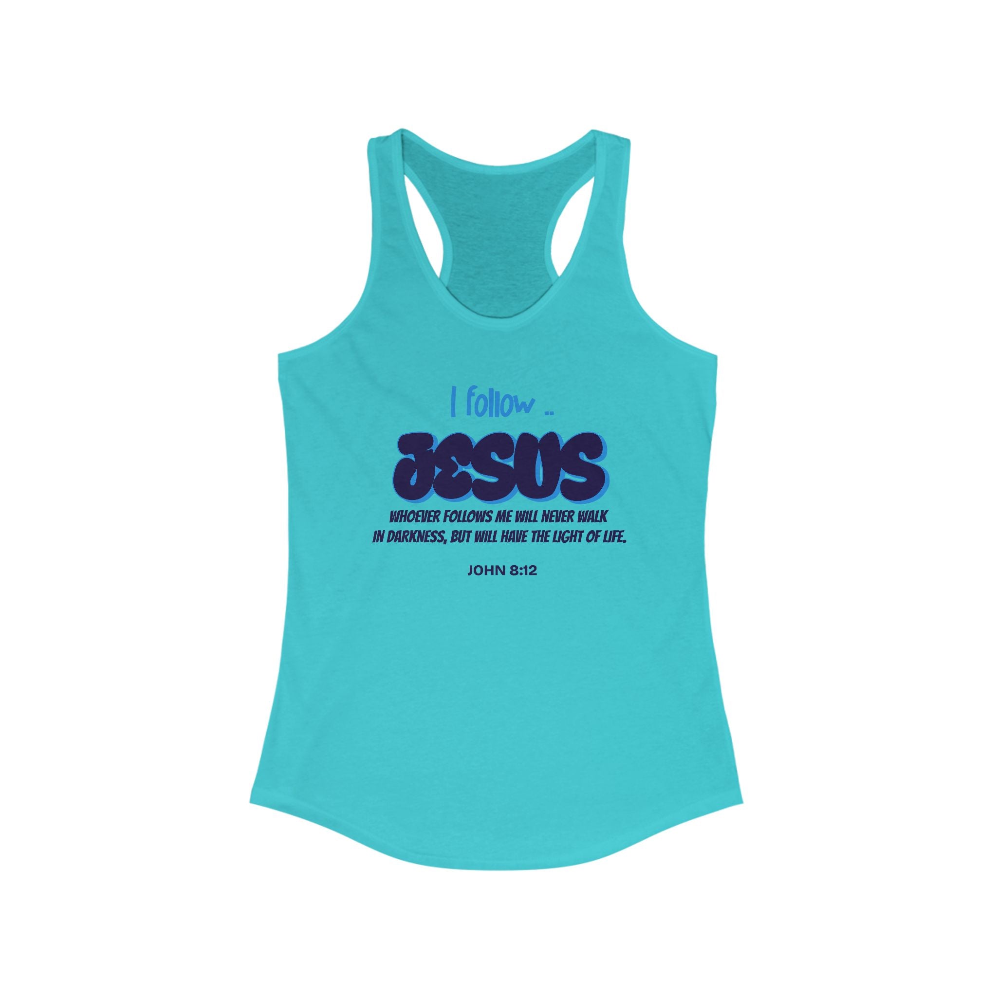 Workout Tank Top | Christian Gym Wear | I Follow JESUS | Fitness Apparel | Women's Racerback