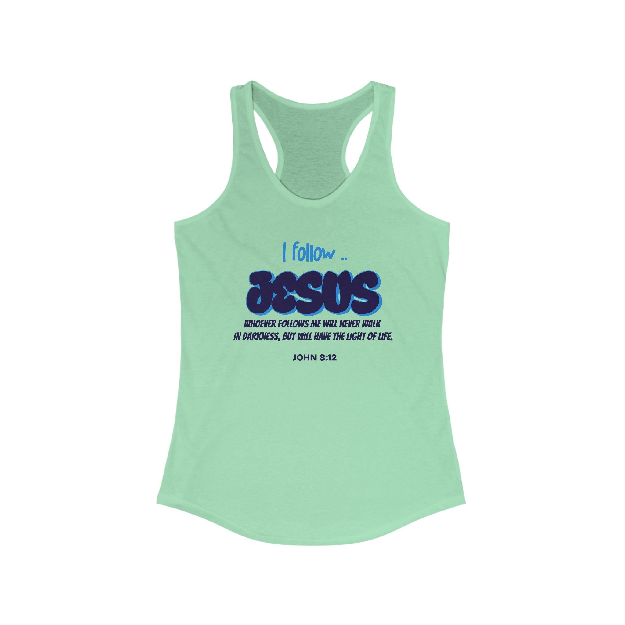 Workout Tank Top | Christian Gym Wear | I Follow JESUS | Fitness Apparel | Women's Racerback