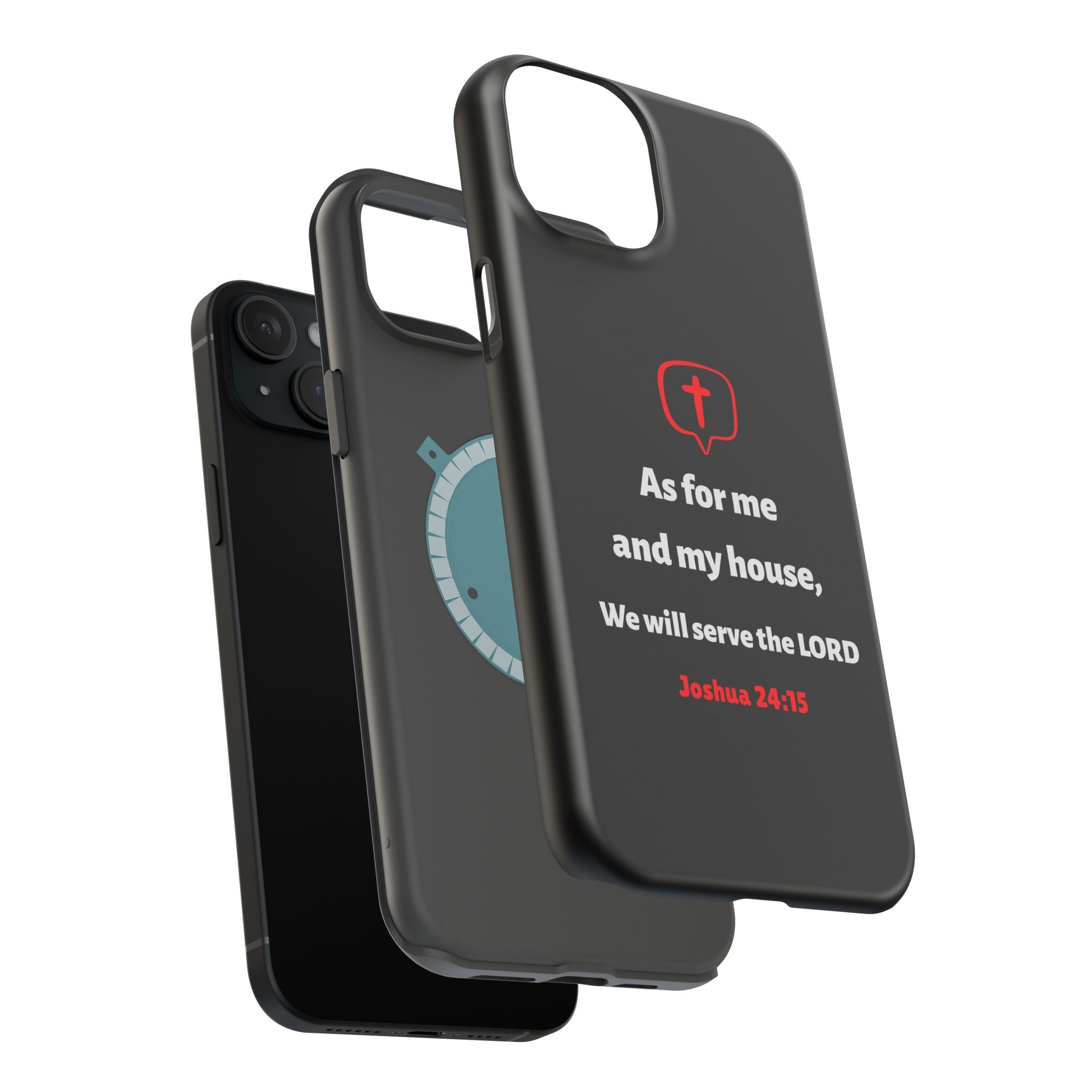 Inspirational Phone Case with bible verse Joshua 24:15 | Custom Magnetic Tough Case for iPhone series, Bible Verse Gifts, Faith-Based Accessories for Christians, Unique Phone Cover