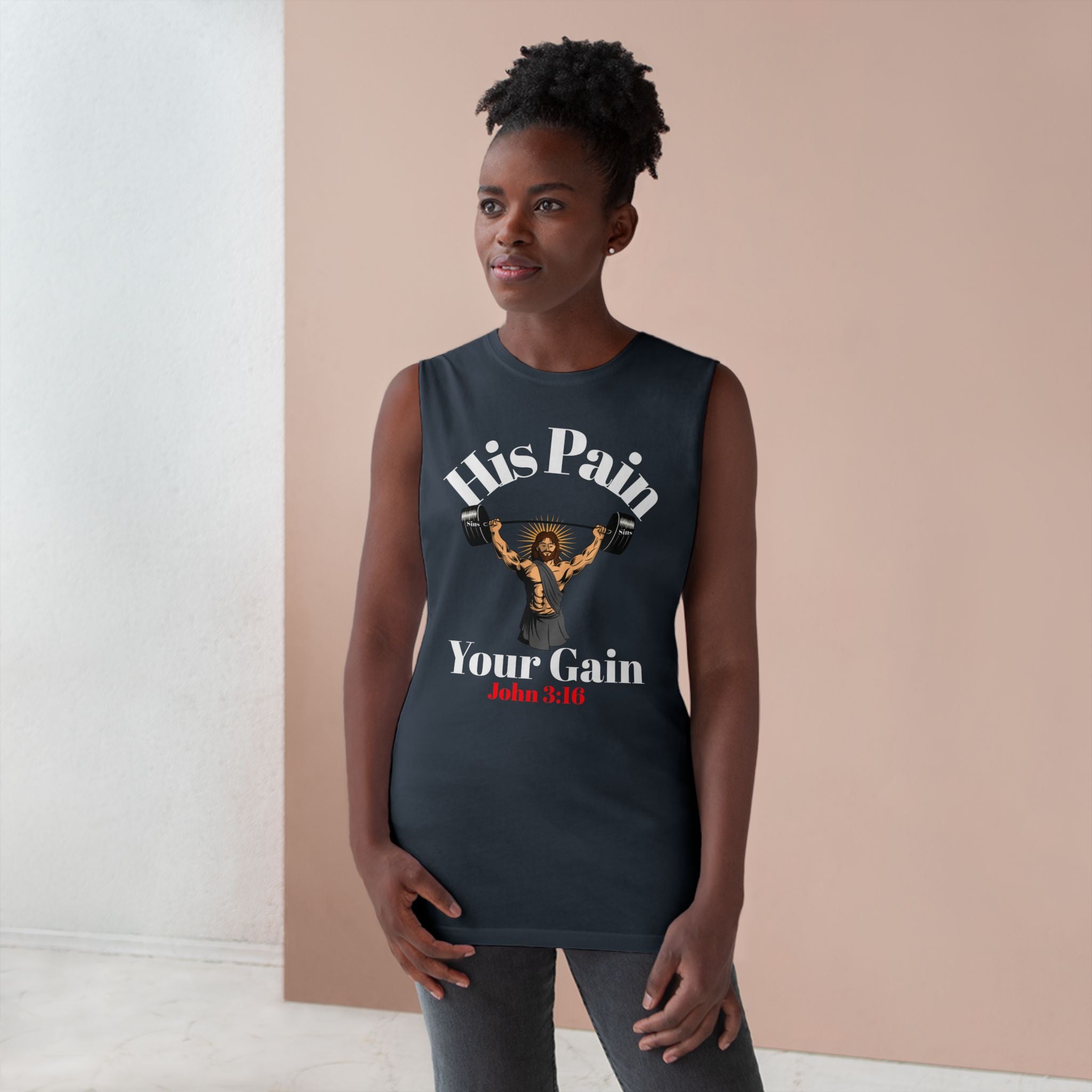 Unisex Workout Tank Top with Motivational Christian Faith Quote, Fitness Top, Gym Wear, Attire, Casual Summer Wear