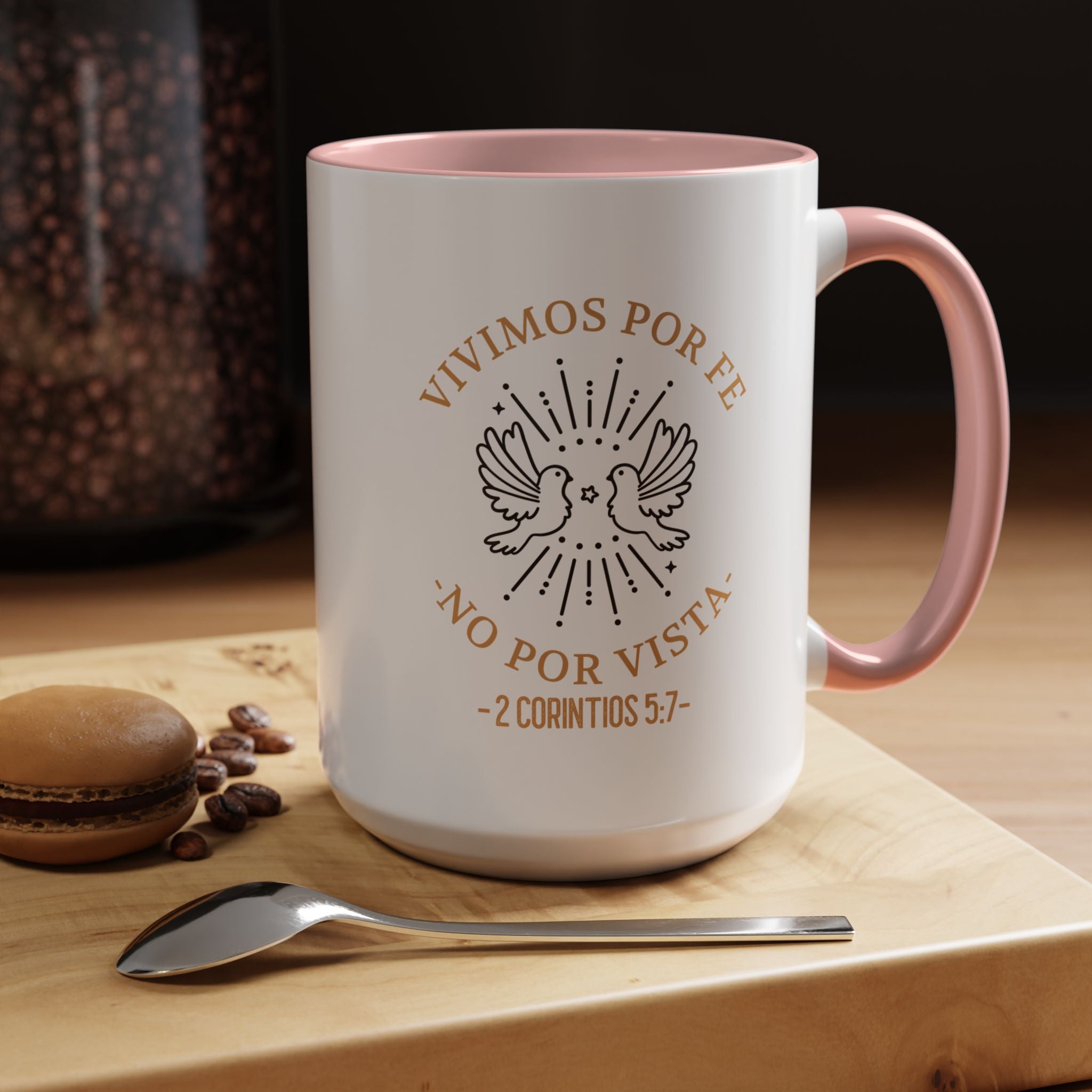 Coffee Mug Cristianos -  "Vivimos por Fe no por Vista" Taza de Cafe Fe Religiosa 11oz/15oz