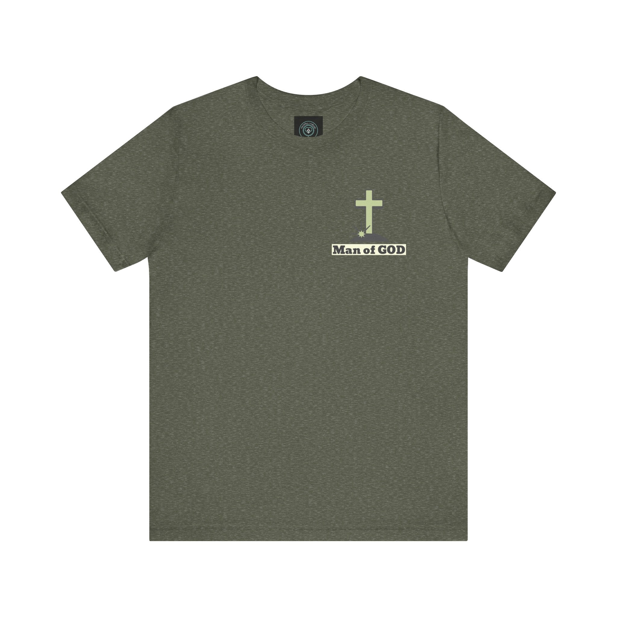 Men's Tshirt Colorful Fonts  - 1 Corinthians 16:13 Bible Verse Design. Man of God, Stand firm in the Faith