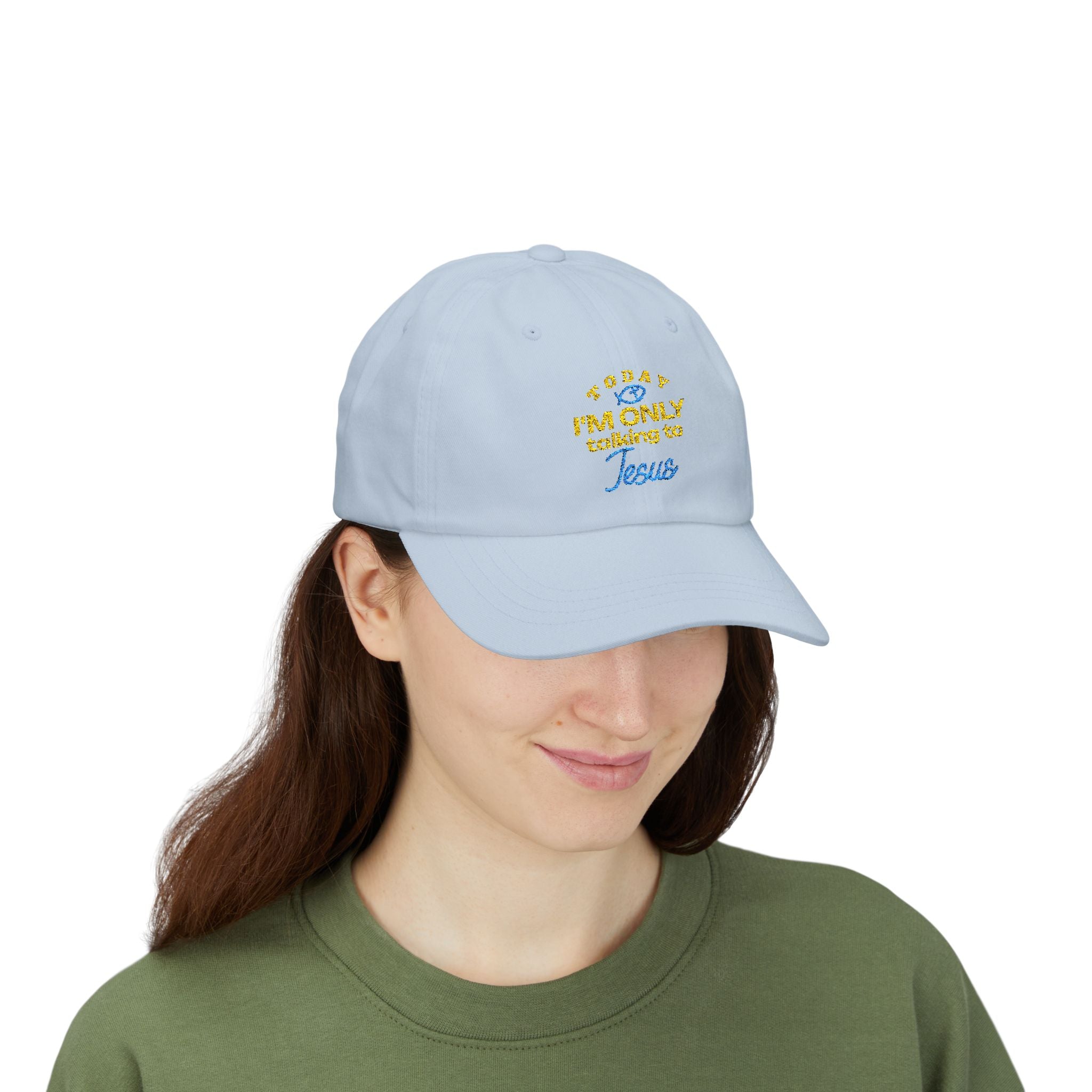 Classic Christian Cap , Christian Faith Accessories with message "Today I only talking to Jesus", Gift for her or him.