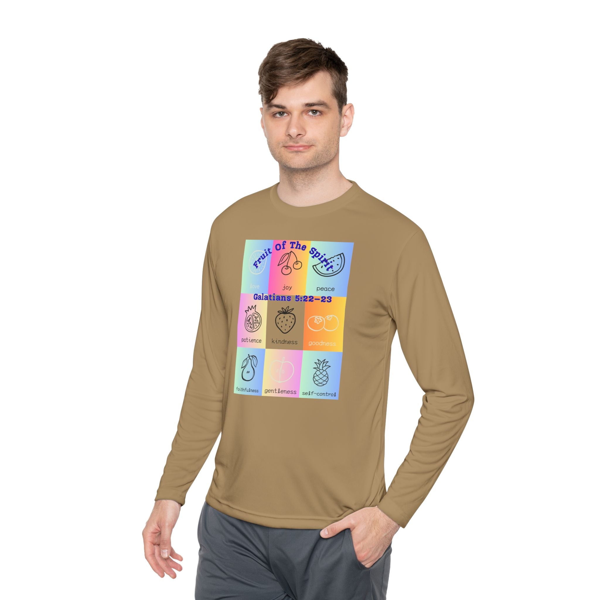 Christian Long Sleeve Shirt for Women – Faith-Based Scripture Tee | Galatians 5:22–23 | Woman | Gift | Birthday | Faithfully Hecho