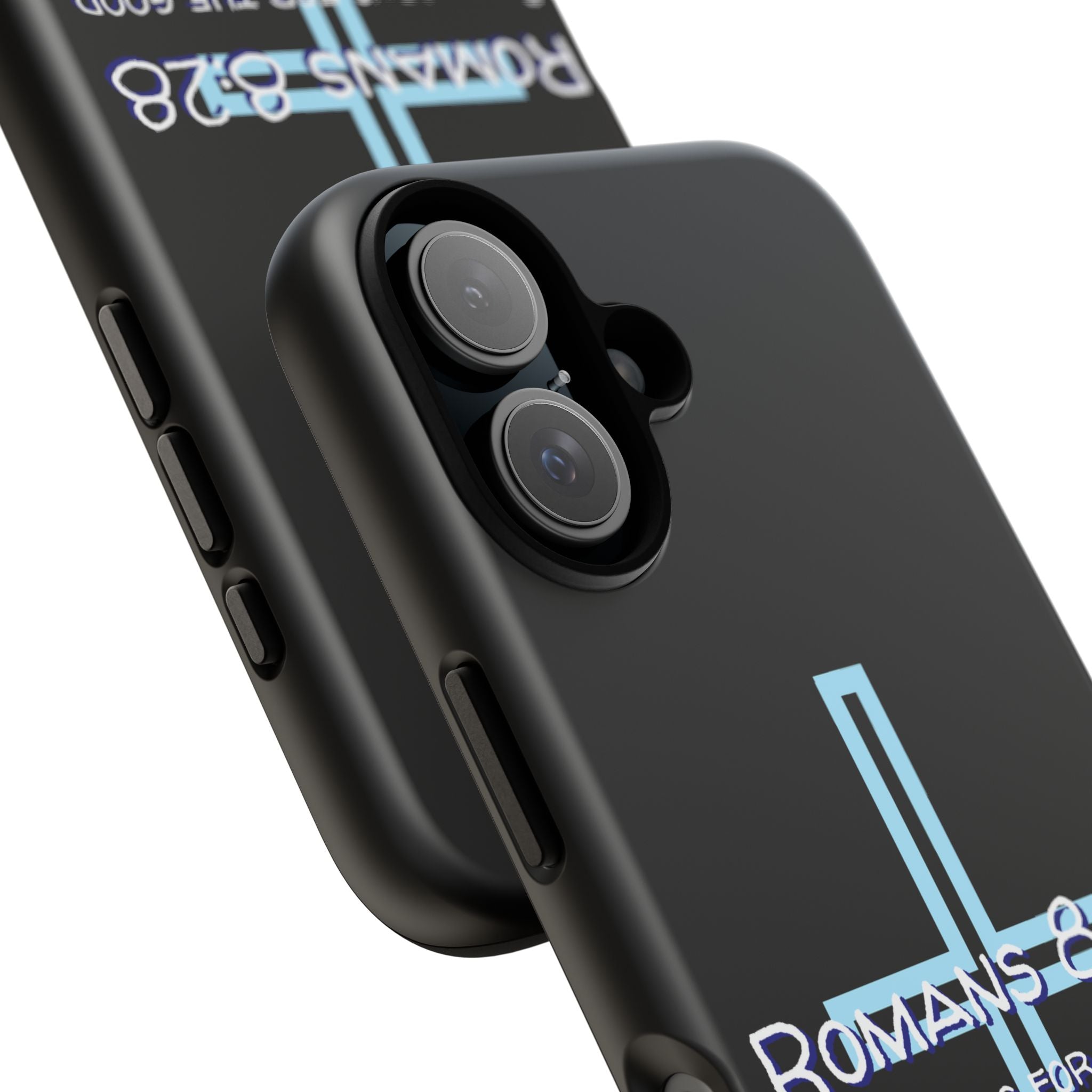 Christian Phone Case for iPhone series, Tough Phone Case, Romans 8:28 Inspirational Gift, Faith-Based Phone Cover, Religious Style, Durable Cell Case