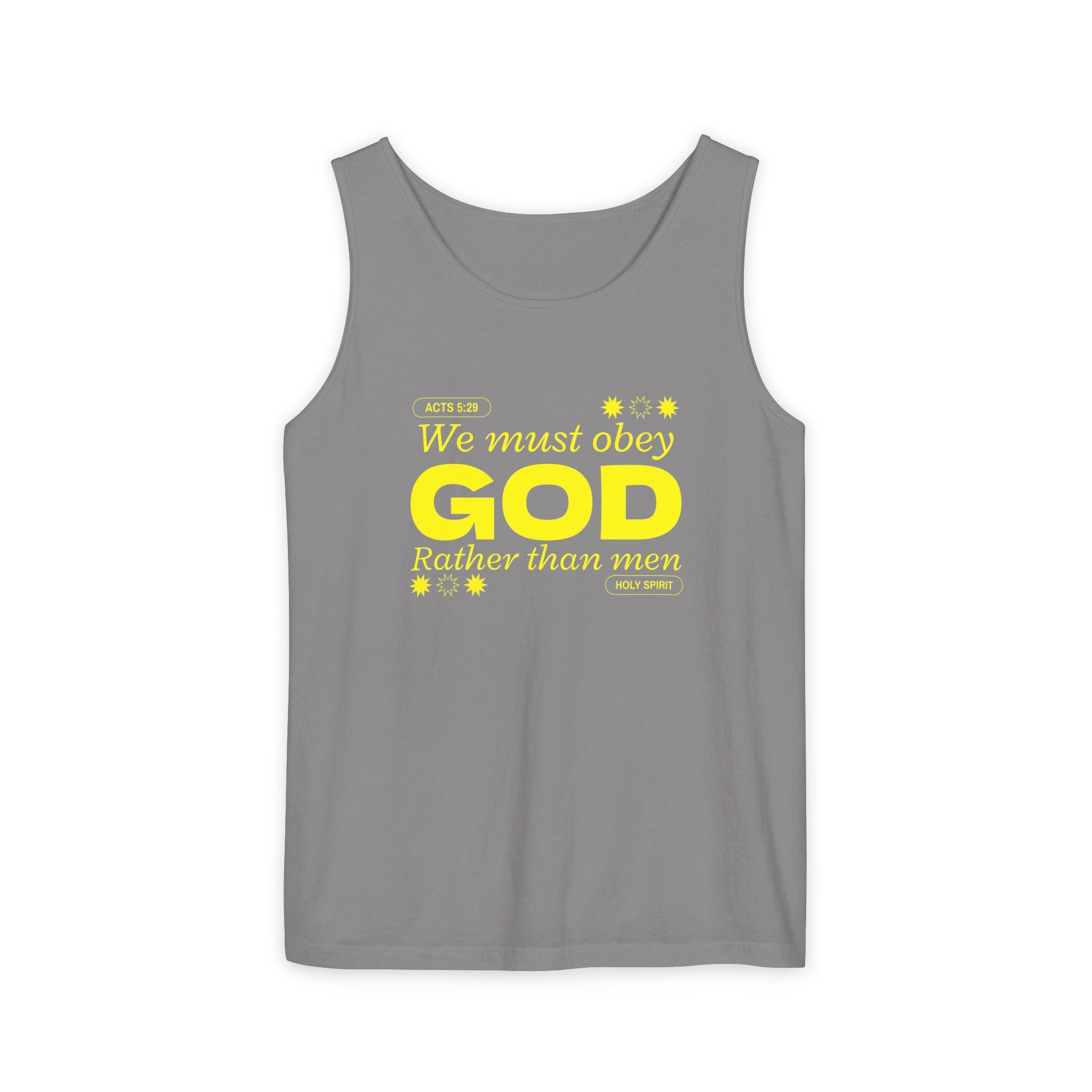 Faith-Inspired Tank Top, We must Obey God, Summer Essential, Religious Gift, Casual Wear, Christian Apparel
