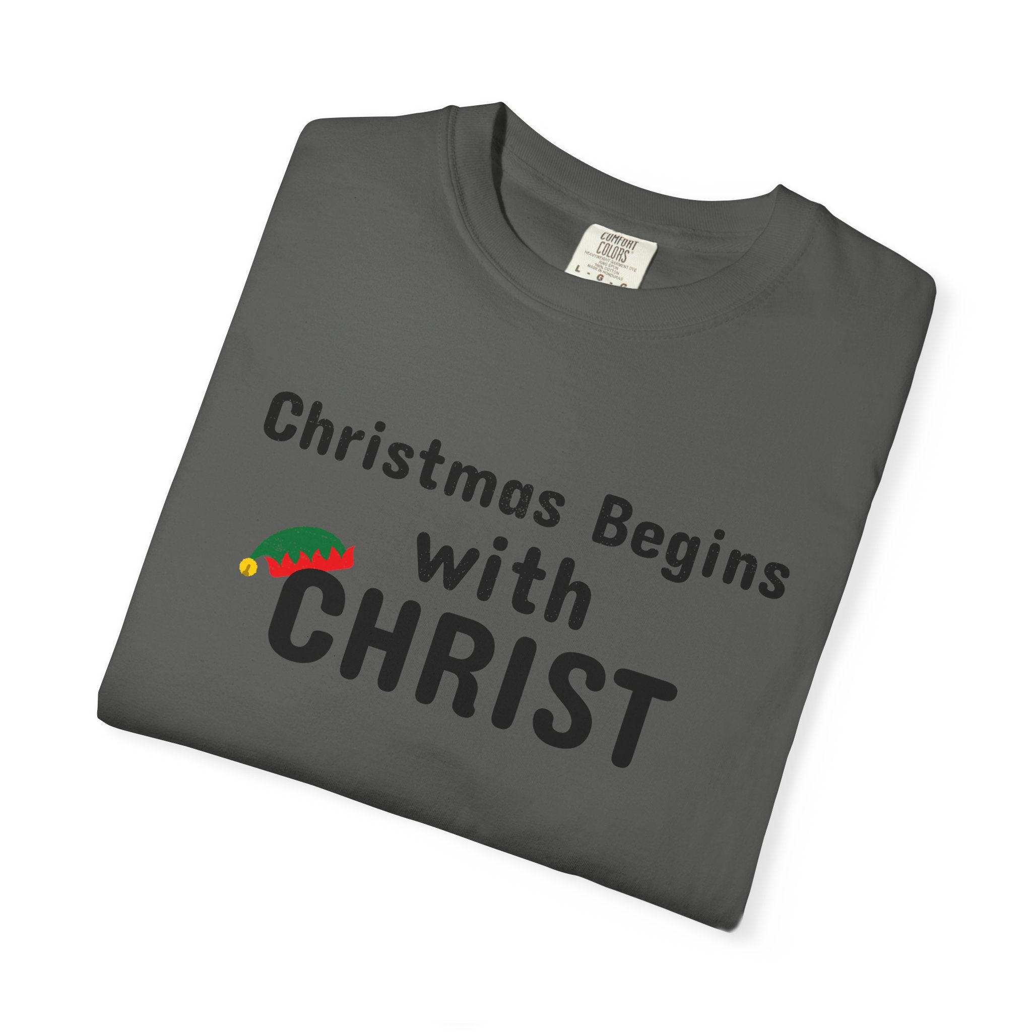 Christmas begins with Christ - Christian UNISEX tshirt - Church- Worship - Birthday - Family