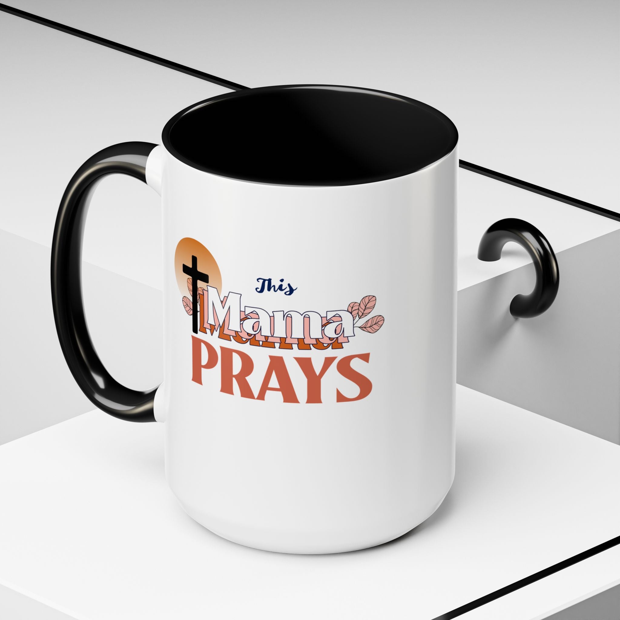 Faith-Inspired Accent Coffee Mug - Meaningful Gift for Moms, Christian Decor, Daily Inspiration, Family Gatherings, Religious Occasions