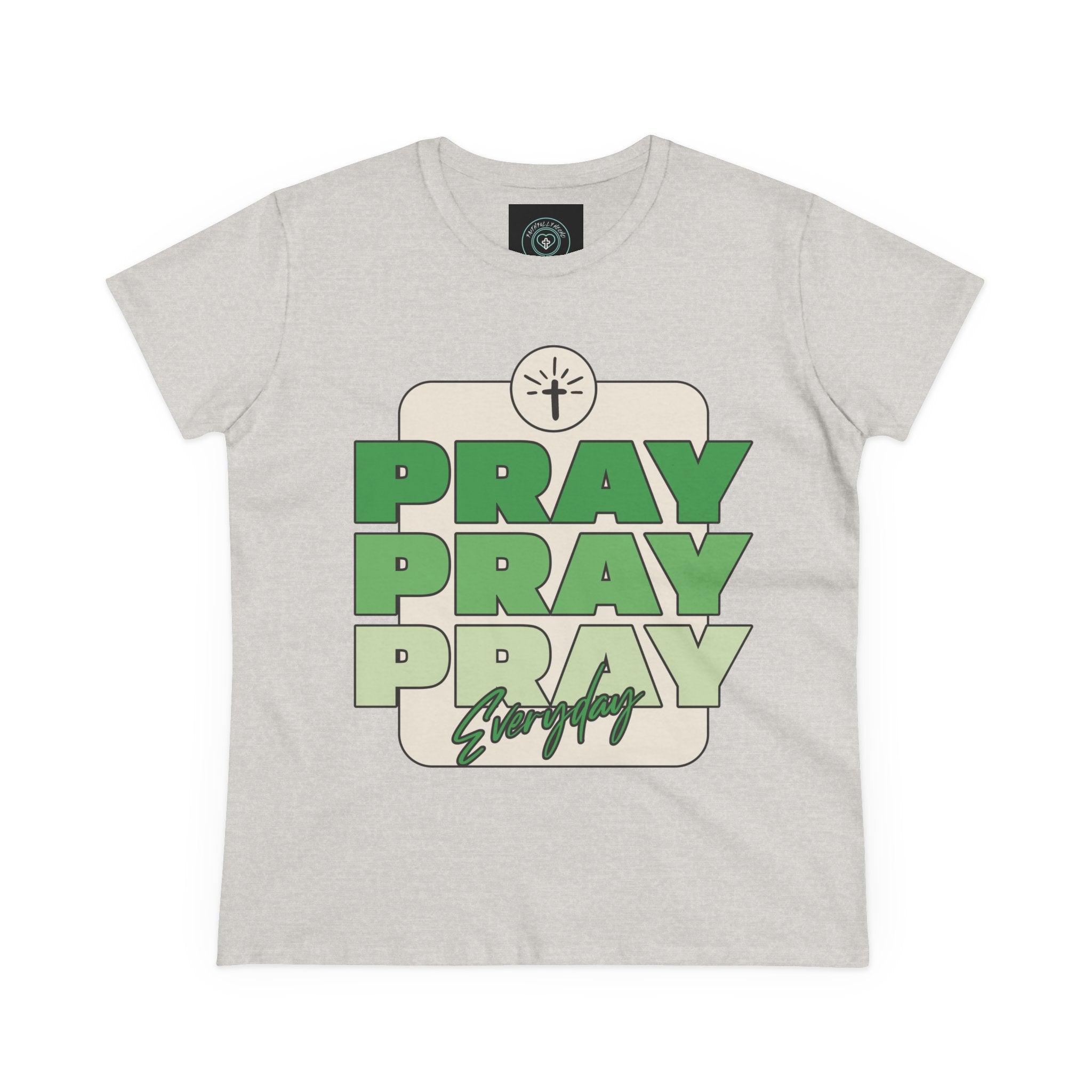 Pray Inspirational Women's Tee, Casual Faith Shirt, Everyday Affirmation Top, Pray Pray Green Graphic Tee, Gift for Her