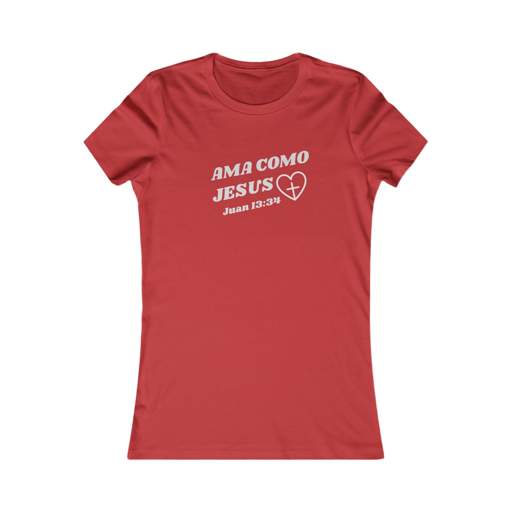 Women's Tee - Ama como Jesus Inspired Juan 13:34 Bible Verse TShirt. Semi Fitted women tshirt
