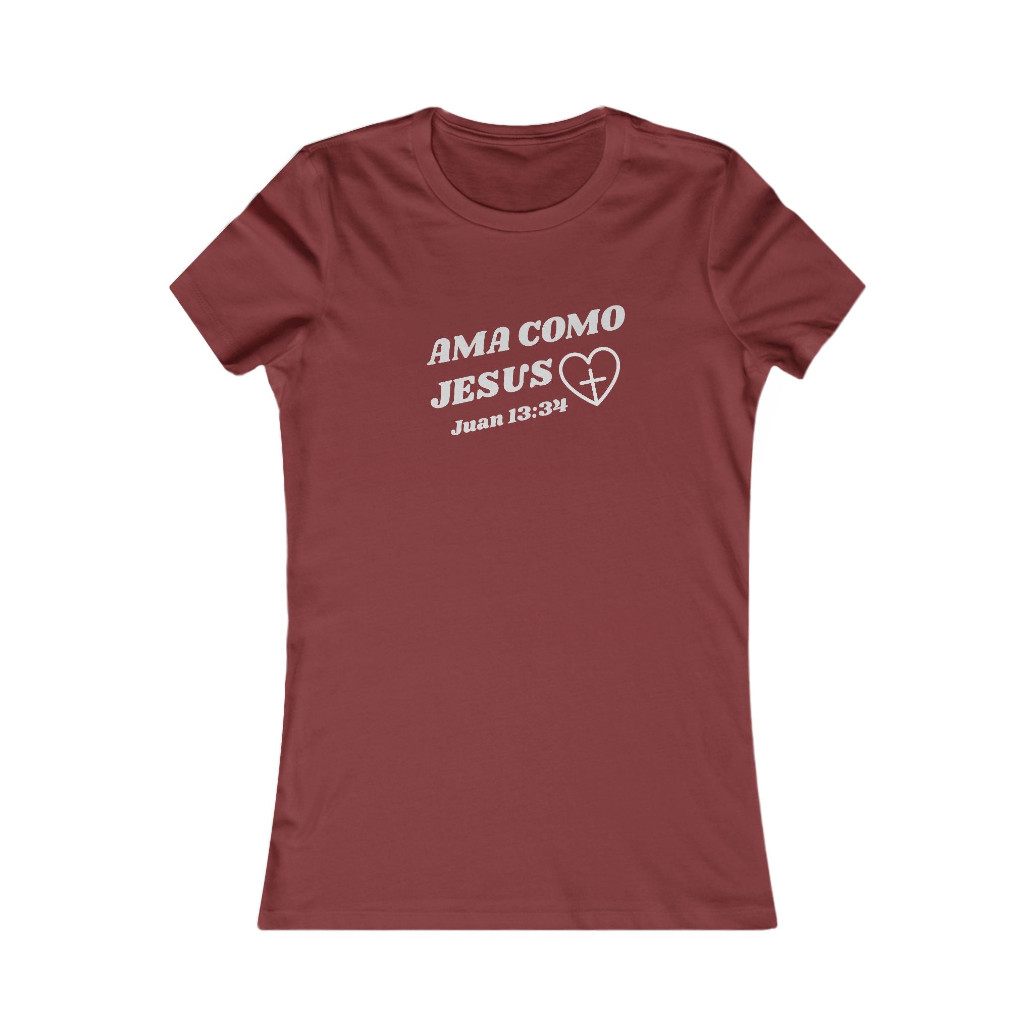 Women's Tee - Ama como Jesus Inspired Juan 13:34 Bible Verse TShirt. Semi Fitted women tshirt