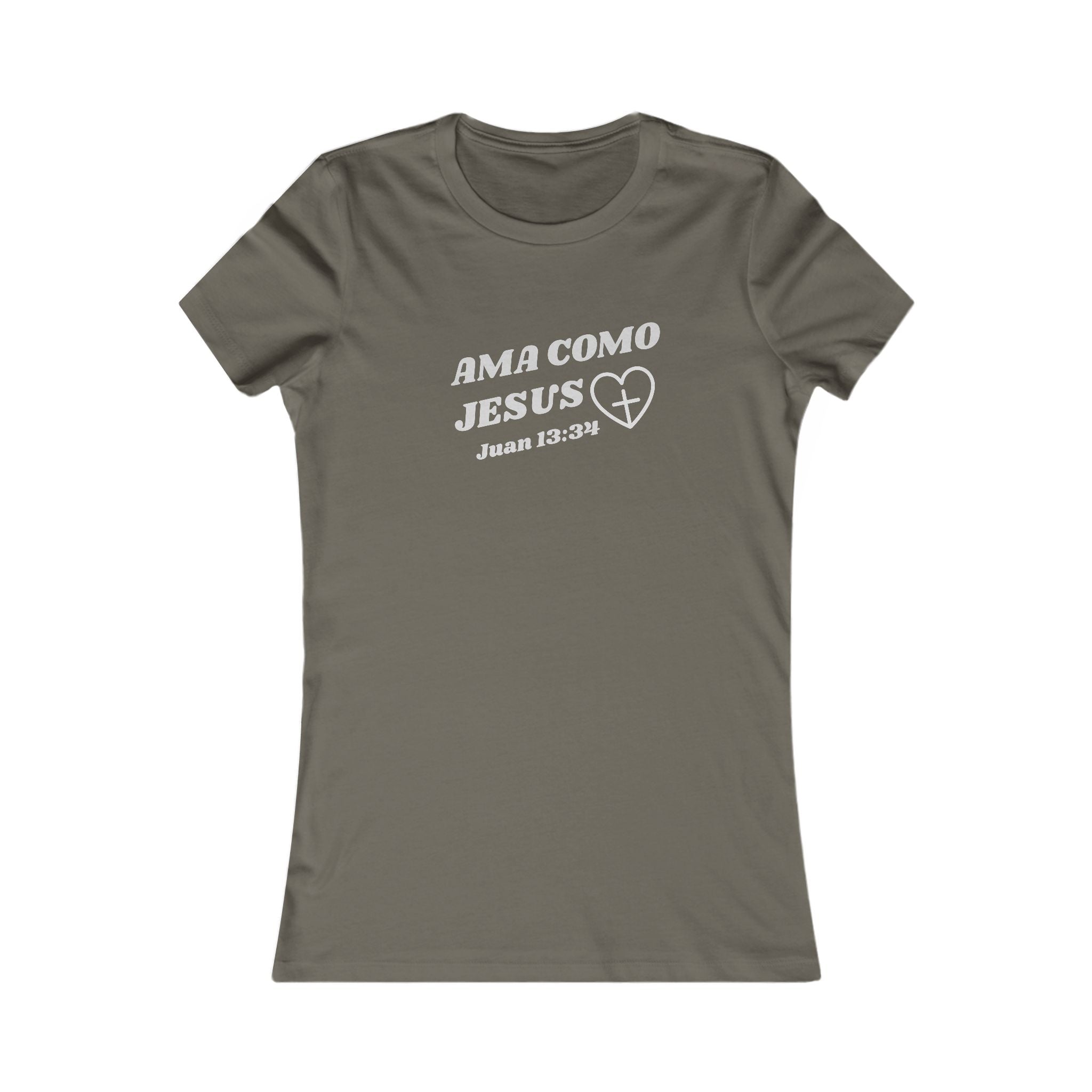 Women's Tee - Ama como Jesus Inspired Juan 13:34 Bible Verse TShirt. Semi Fitted women tshirt