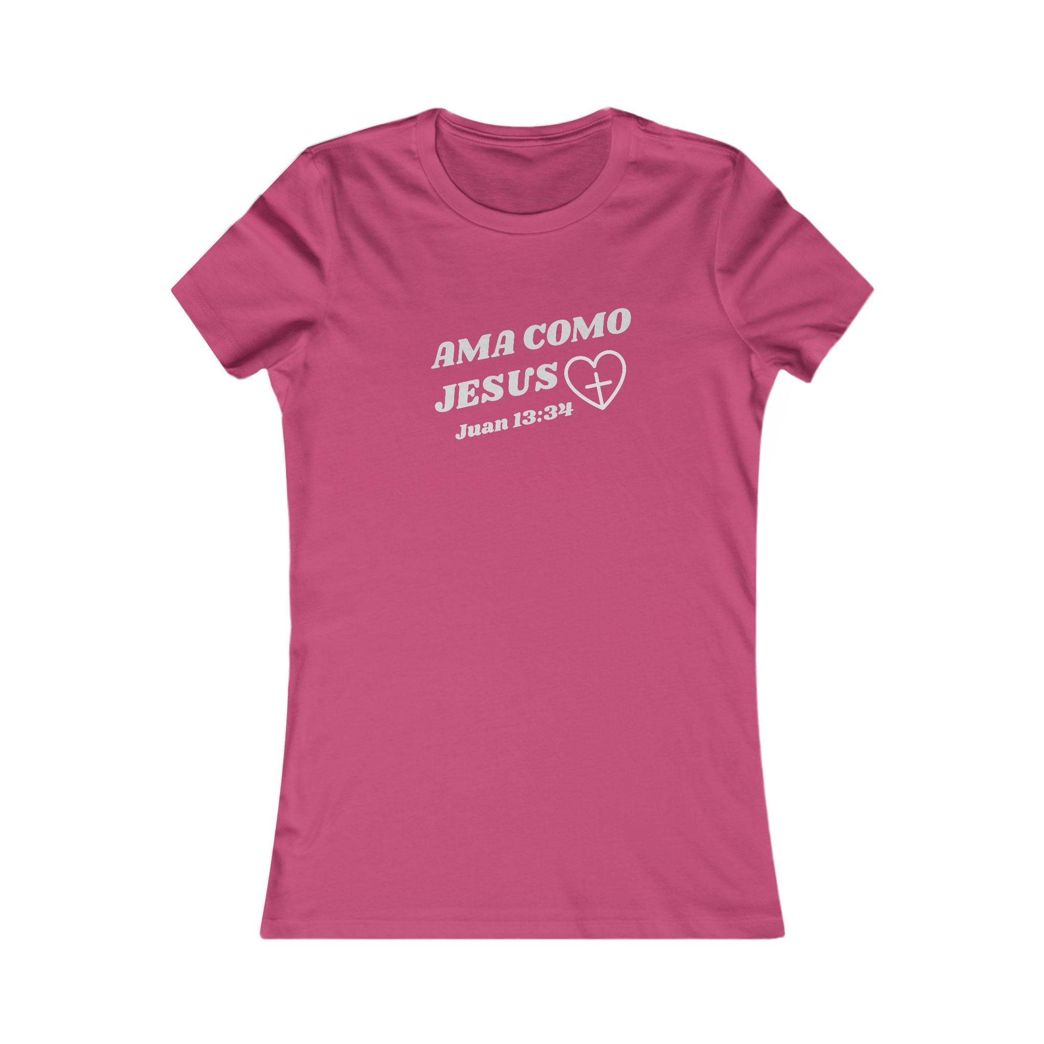 Women's Tee - Ama como Jesus Inspired Juan 13:34 Bible Verse TShirt. Semi Fitted women tshirt