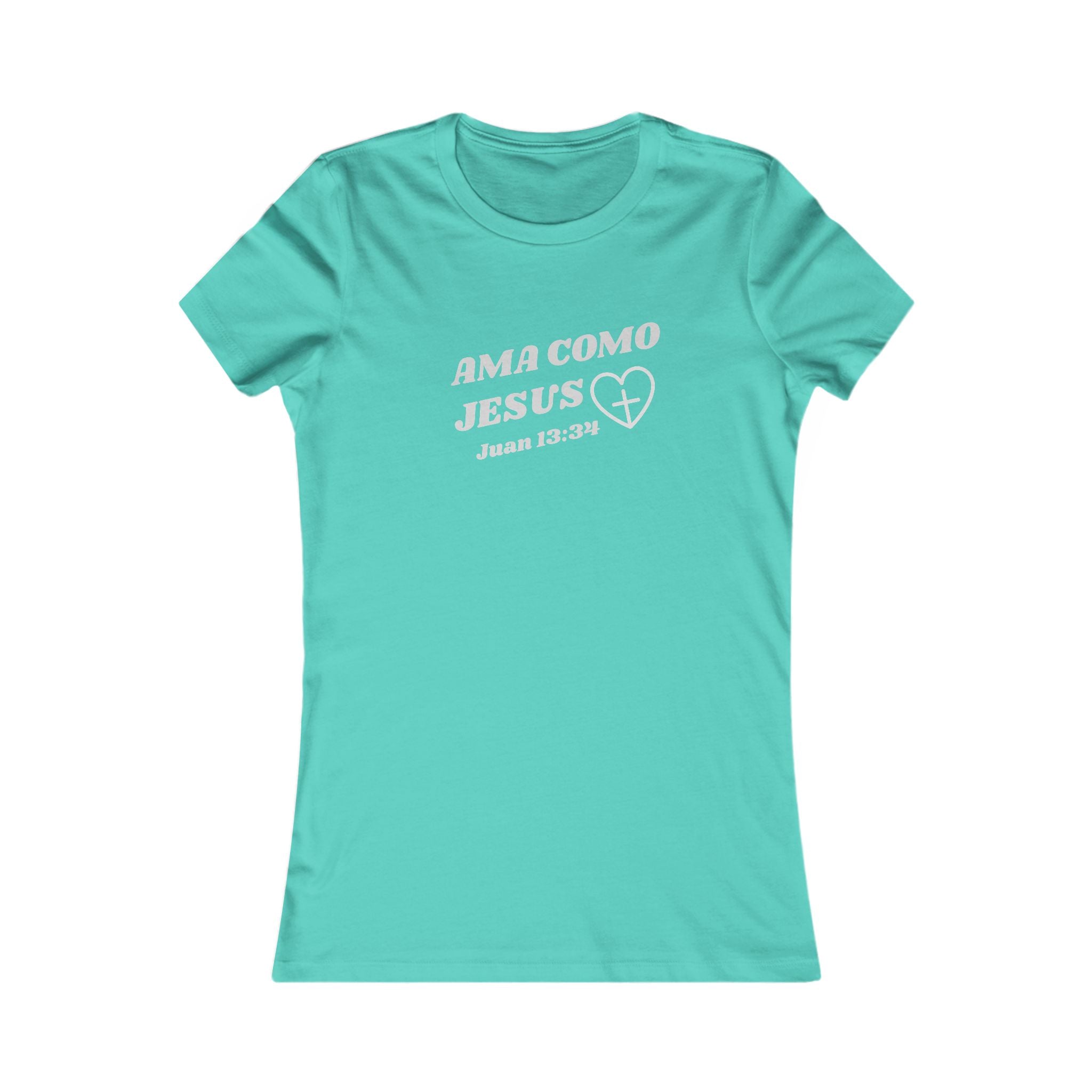 Women's Tee - Ama como Jesus Inspired Juan 13:34 Bible Verse TShirt. Semi Fitted women tshirt