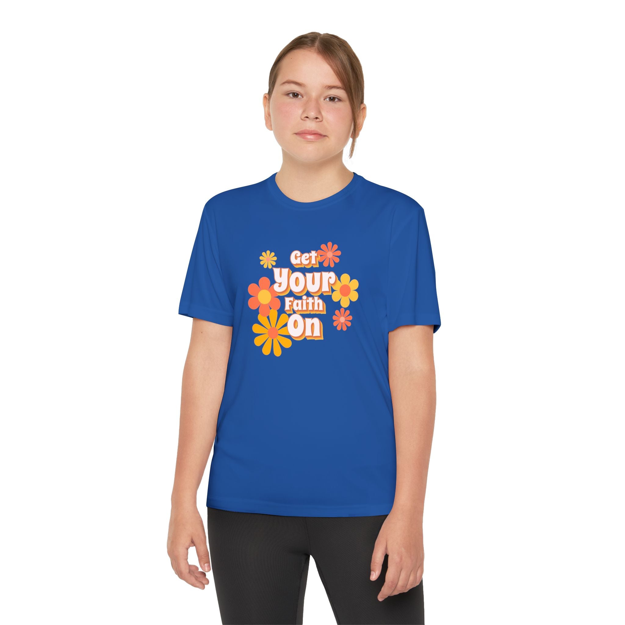 Get you Faith On - Youth Girl Competitor Tee, Inspirational Youth Family T-Shirt, Motivational Sports Tee,  Gift for Young Girls, Encouragement Top