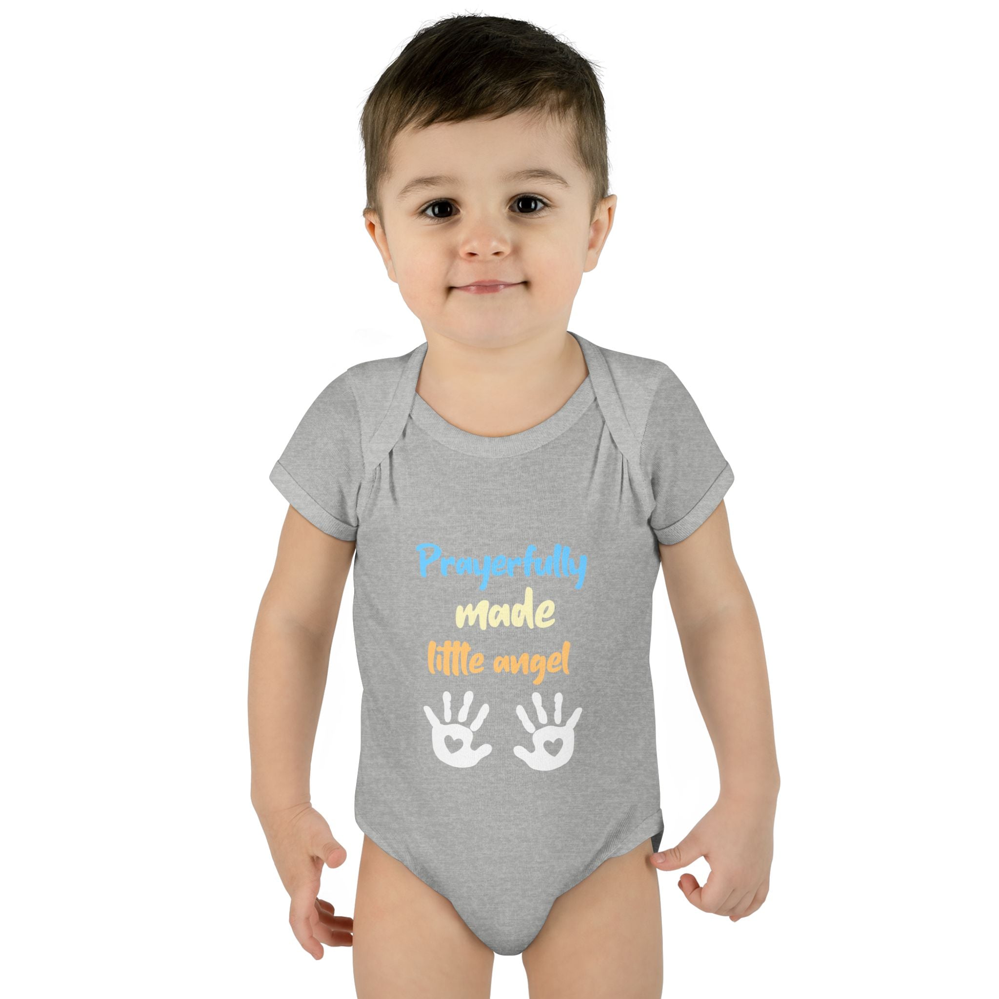 Prayerfully made Infant Bodysuit, Cute Baby Outfit, Baby Shower Gift Girl or Boy, Newborn Clothes, Christian Baby Apparel