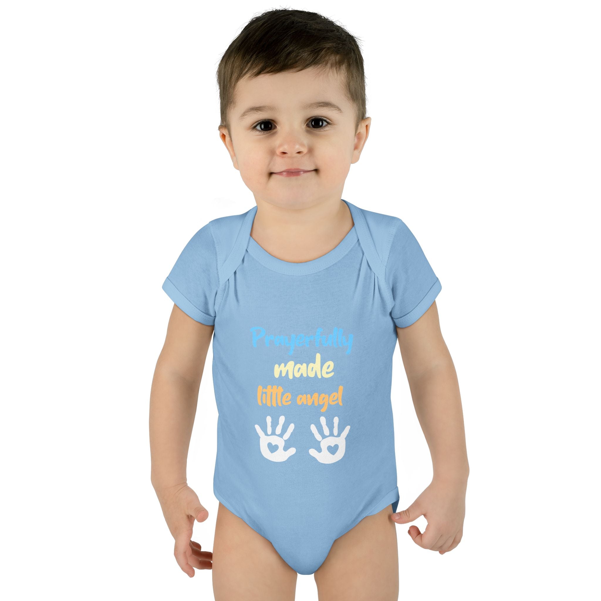 Prayerfully made Infant Bodysuit, Cute Baby Outfit, Baby Shower Gift Girl or Boy, Newborn Clothes, Christian Baby Apparel