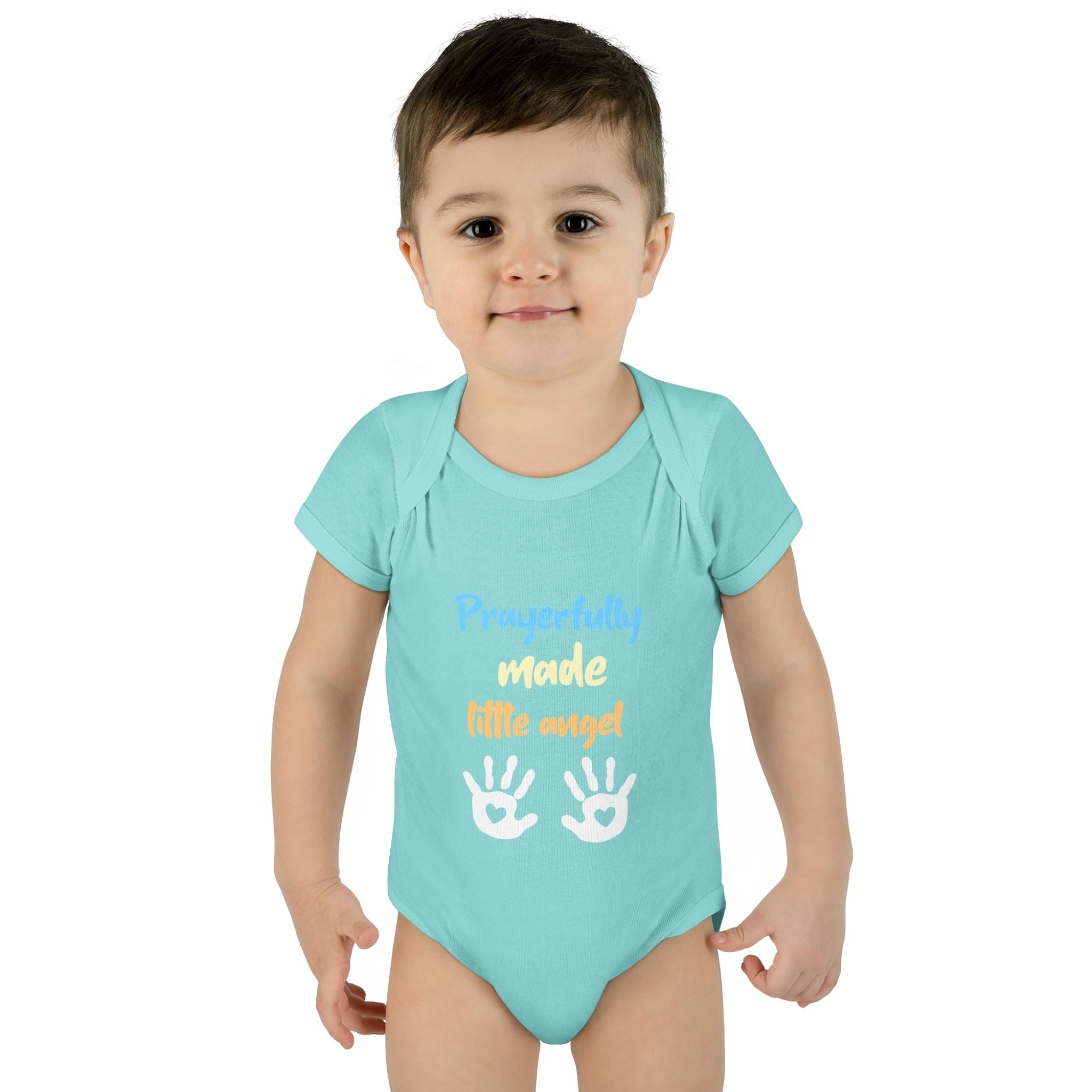Prayerfully made Infant Bodysuit, Cute Baby Outfit, Baby Shower Gift Girl or Boy, Newborn Clothes, Christian Baby Apparel
