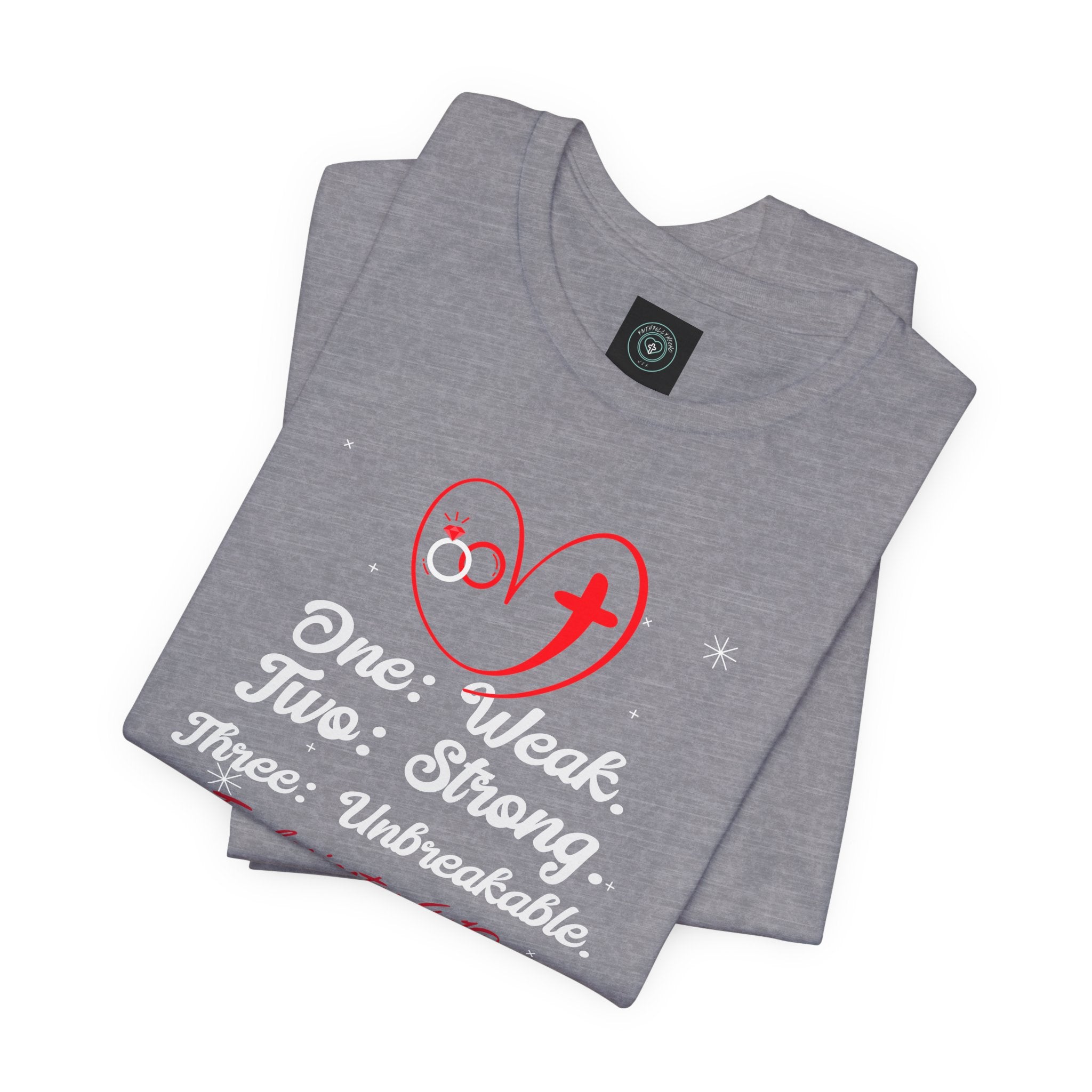 Christian tee for couple Blessing Design. Ideal for Gifts Christian couples, Birthday or Christmas. Inspired on bible verse Ecclesiastes 4:12- With Personalization Option to add wedding date