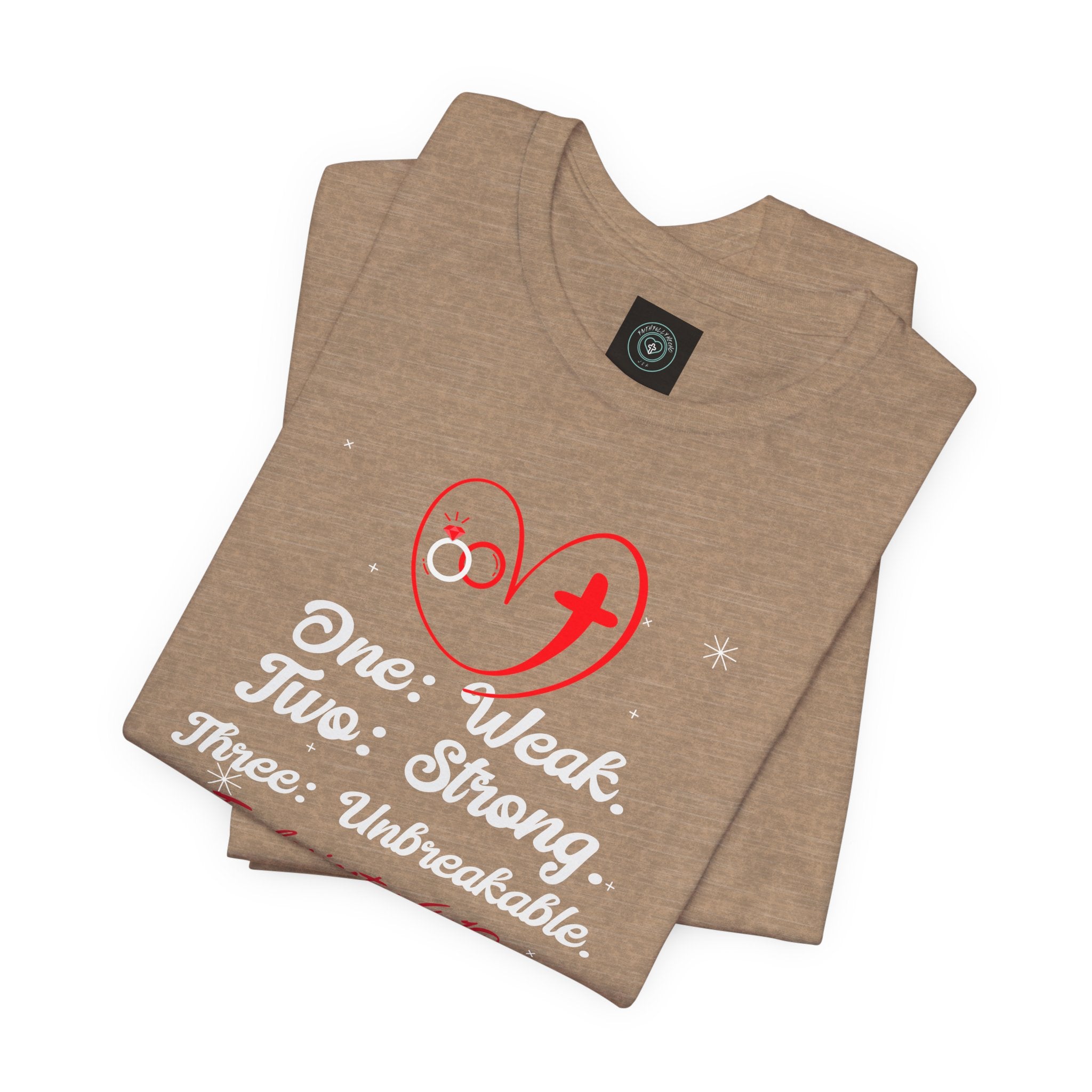 Christian tee for couple Blessing Design. Ideal for Gifts Christian couples, Birthday or Christmas. Inspired on bible verse Ecclesiastes 4:12- With Personalization Option to add wedding date