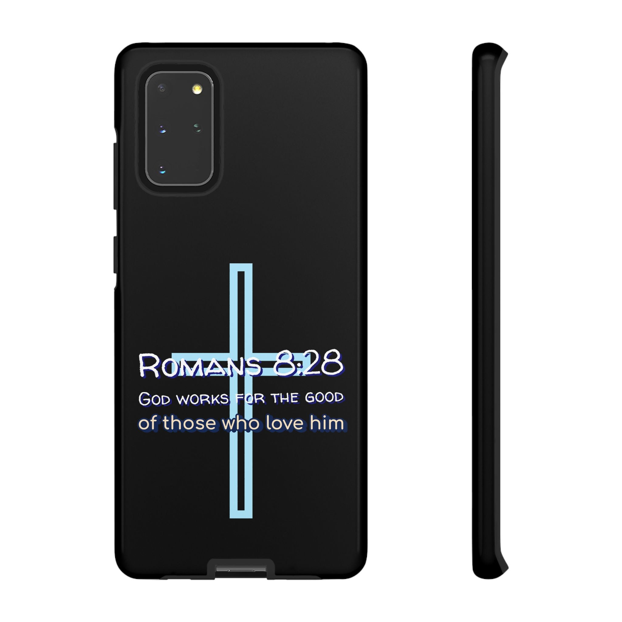 Christian Phone Case for Samsung Series, Tough Phone Case, Romans 8:28 Inspirational Gift, Faith-Based Phone Cover, Religious Style, Durable Cell Case
