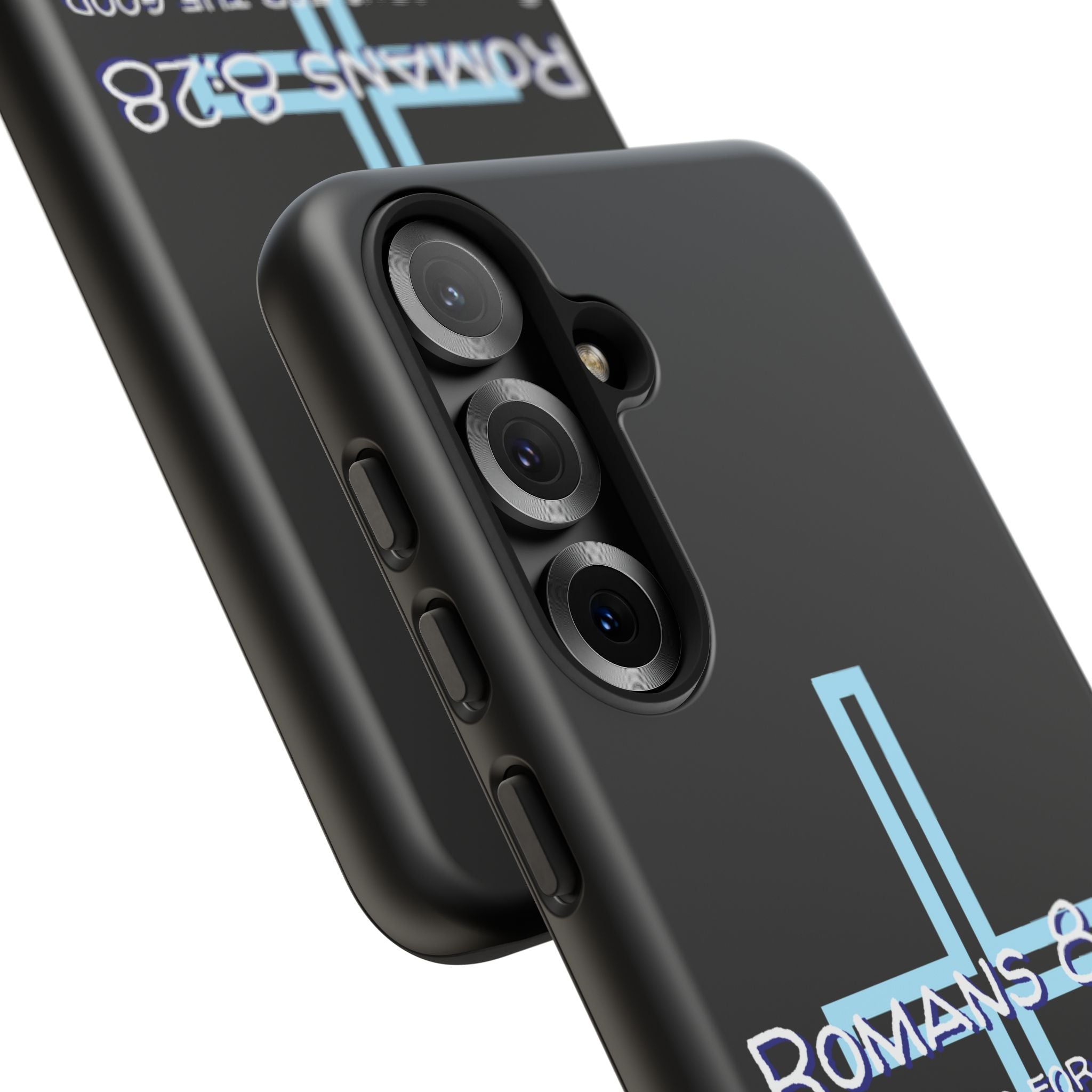 Christian Phone Case for Samsung Series, Tough Phone Case, Romans 8:28 Inspirational Gift, Faith-Based Phone Cover, Religious Style, Durable Cell Case