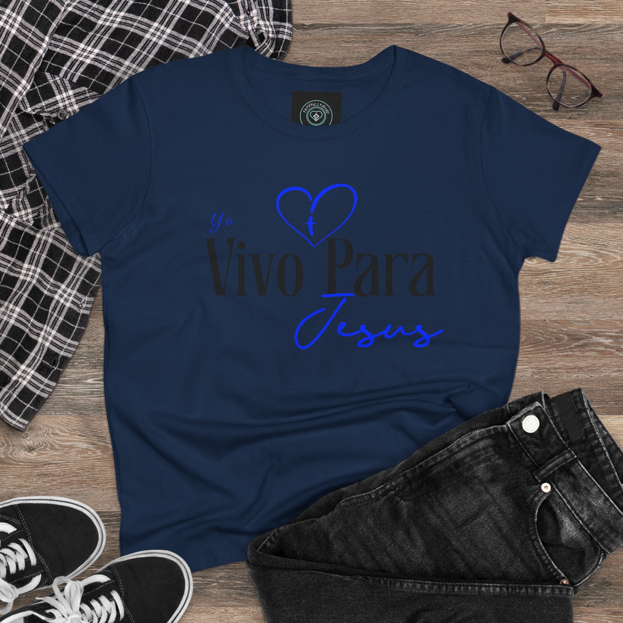 Vivo Para Jesus Cotton Tee, Faith-Based T-Shirt, Christian Apparel, Inspirational Gift, Casual Summer Wear, Religious Statement Top