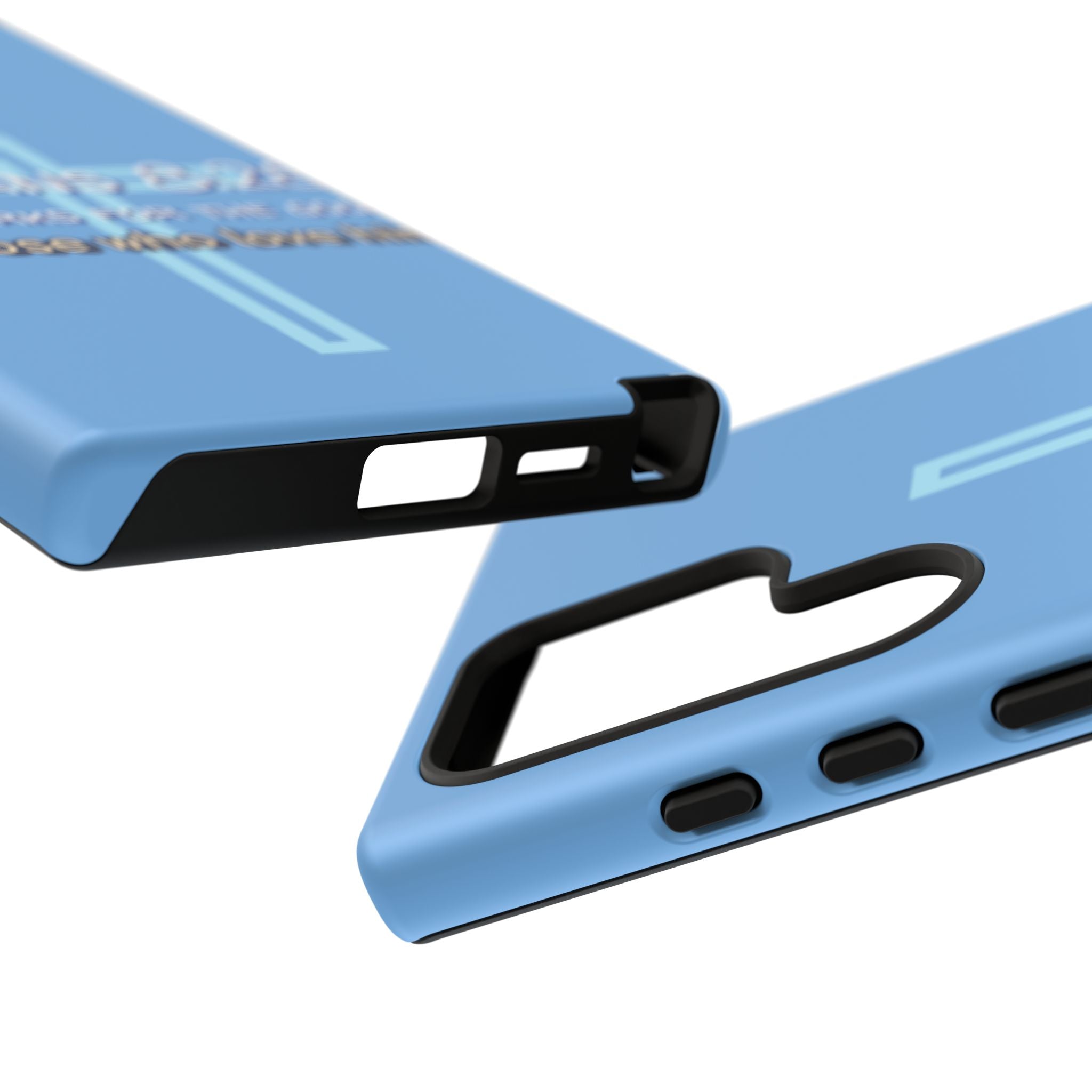 Light Blue Samsung series - Romans 8:28 God works for the Good of those who loves him. Samsung Series Tough Cases for Faith & Inspiration, Christian Gifts, Stylish Protection, Bible Verse Accessories