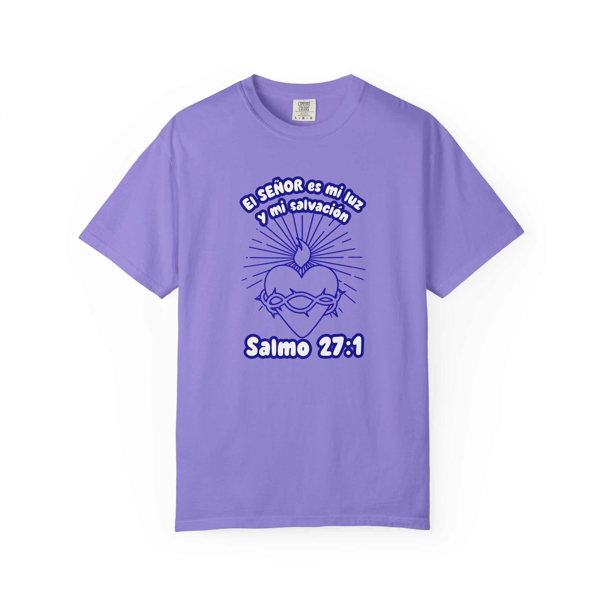 Christian Unisex Spanish Tee - Inspirado en el Salmo 27:1 " El seÑor es mi Luz y mi Salvacion. Great for gift, Birthday, Church.