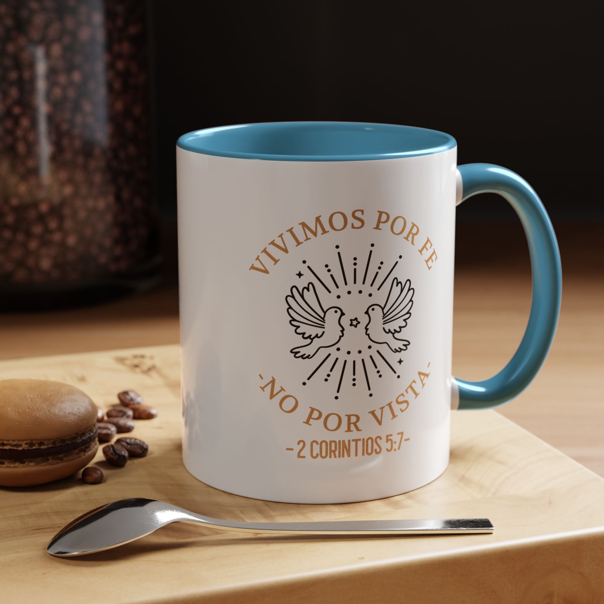 Coffee Mug Cristianos -  "Vivimos por Fe no por Vista" Taza de Cafe Fe Religiosa 11oz/15oz