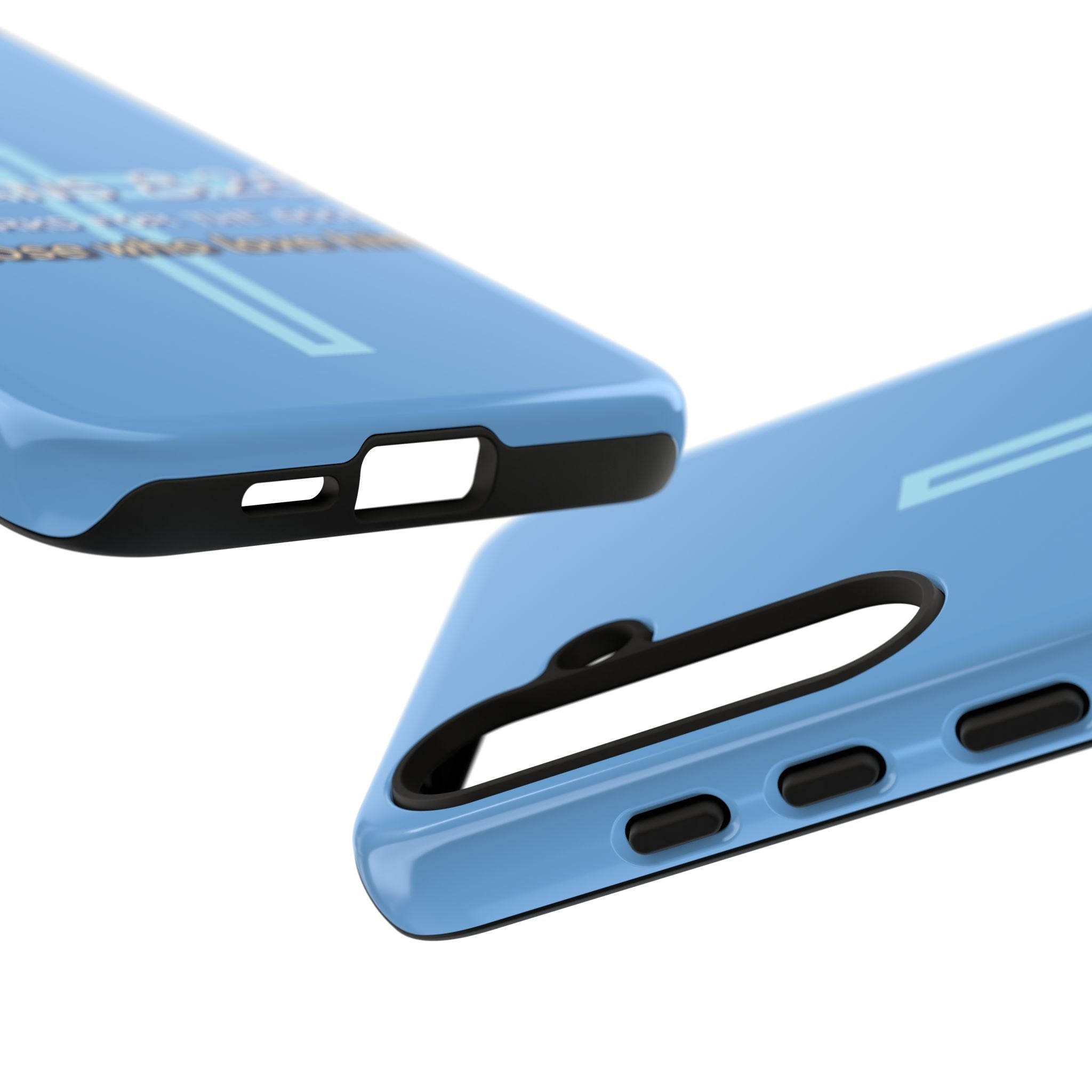 Light Blue Samsung series - Romans 8:28 God works for the Good of those who loves him. Samsung Series Tough Cases for Faith & Inspiration, Christian Gifts, Stylish Protection, Bible Verse Accessories