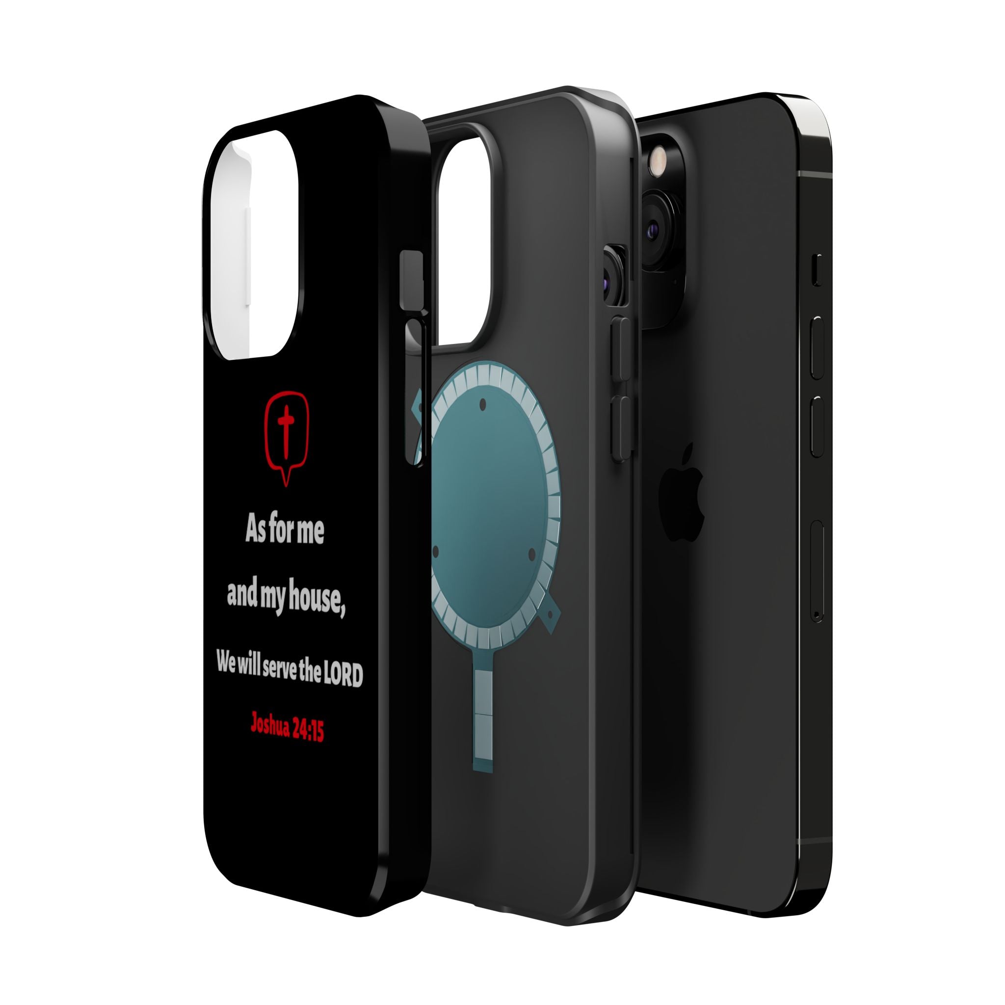 Inspirational Phone Case with bible verse Joshua 24:15 | Custom Magnetic Tough Case for iPhone series, Bible Verse Gifts, Faith-Based Accessories for Christians, Unique Phone Cover